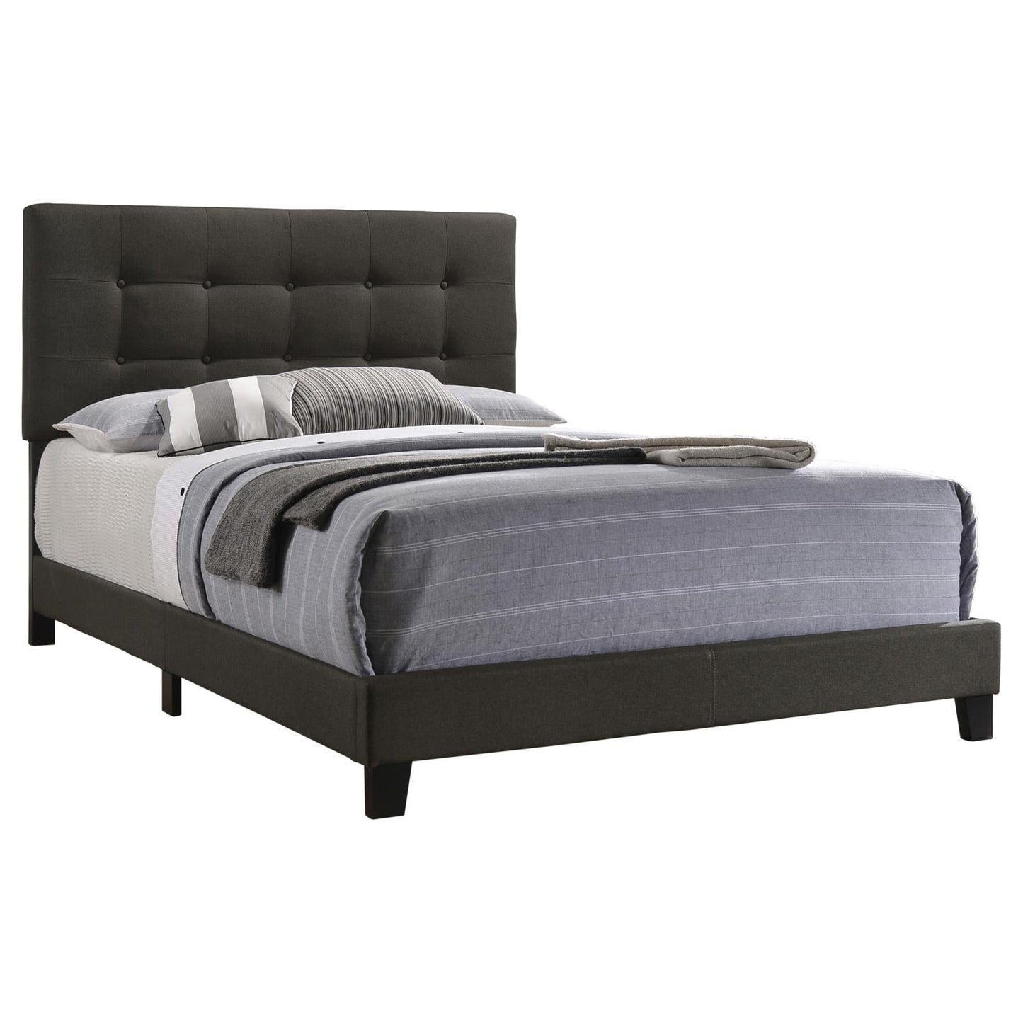 Mapes Tufted Upholstered Eastern King Bed Charcoal - 305746KE - Luna Furniture - Dallas Store