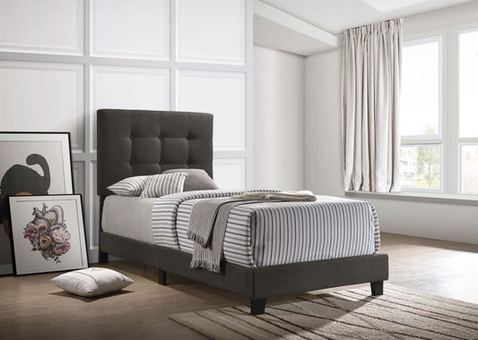 Mapes Tufted Upholstered Twin Bed Charcoal - 305746T - Luna Furniture - Dallas Store