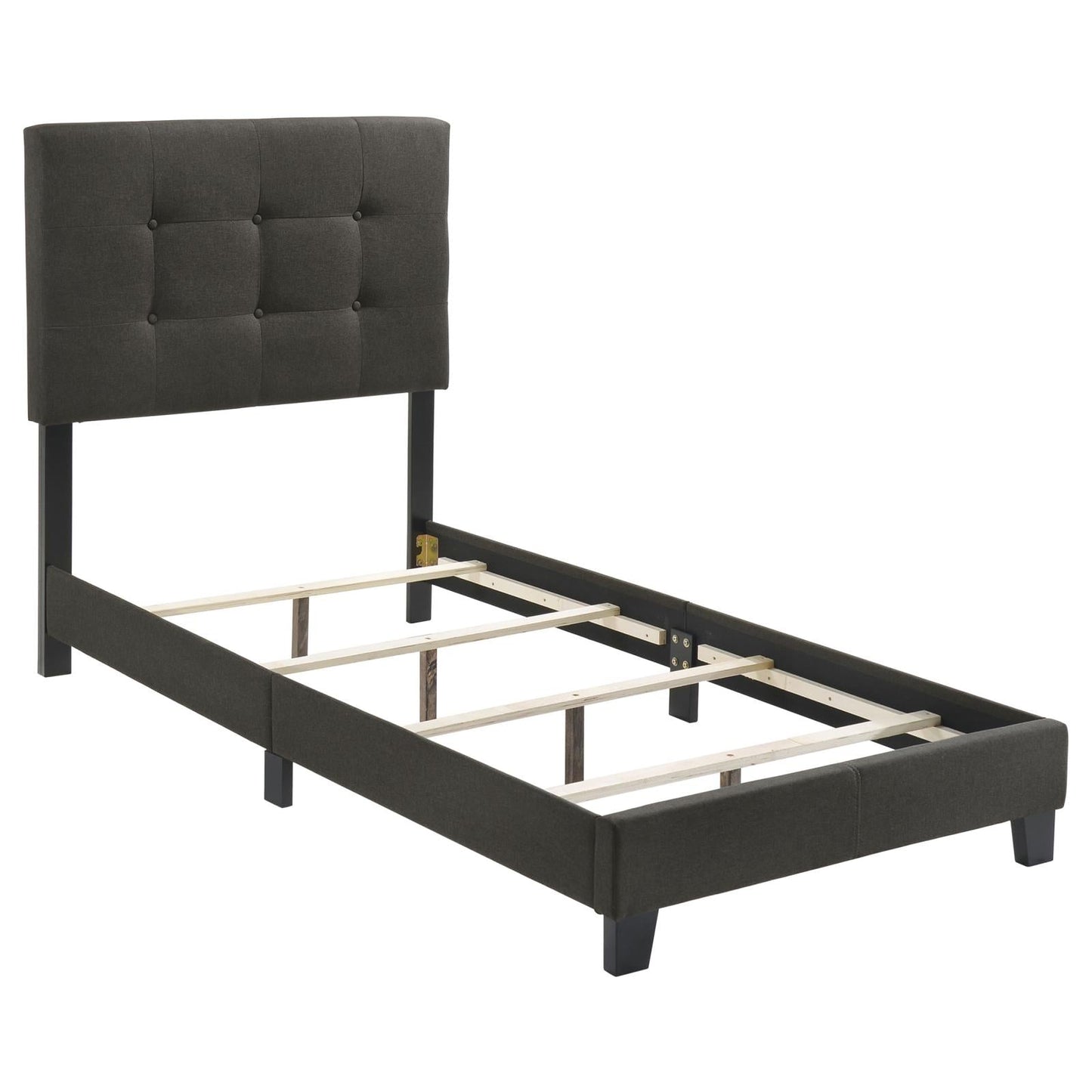 Mapes Tufted Upholstered Twin Bed Charcoal - 305746T - Luna Furniture - Dallas Store
