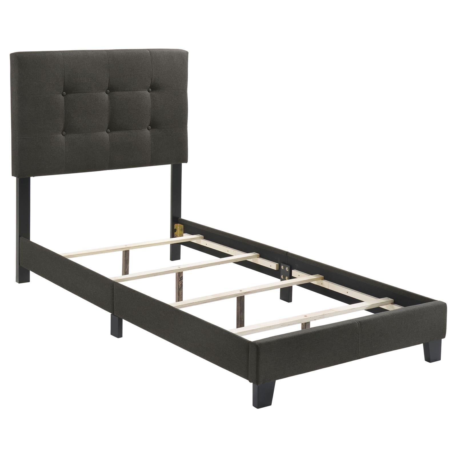 Mapes Tufted Upholstered Twin Bed Charcoal - 305746T - Luna Furniture - Dallas Store