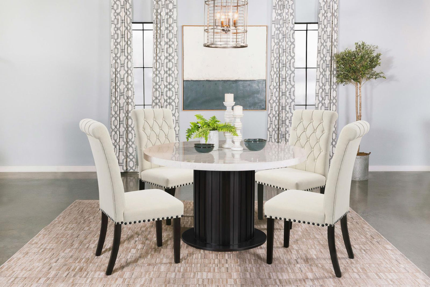 Mapleton Beige Tufted Back Upholstered Side Chairs, Set of 2 - 190162 - Luna Furniture - Dallas Store