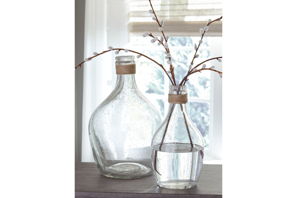 Marcin Clear Vase, Set of 2 - A2000246 - Luna Furniture - Dallas Store