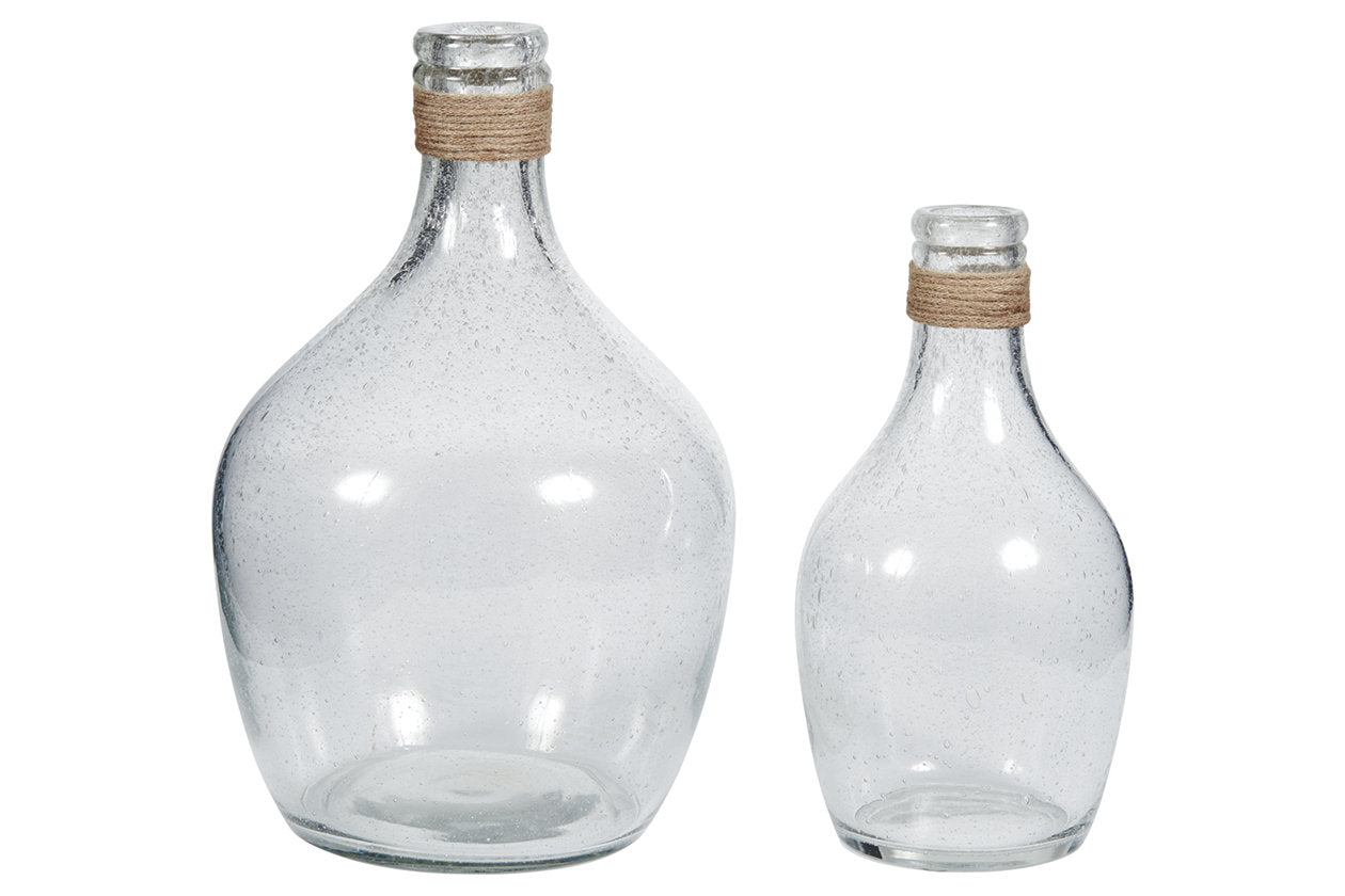 Marcin Clear Vase, Set of 2 - A2000246 - Luna Furniture - Dallas Store