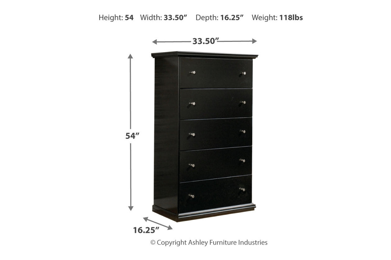Maribel Black Chest of Drawers - B138-46 - Luna Furniture - Dallas Store