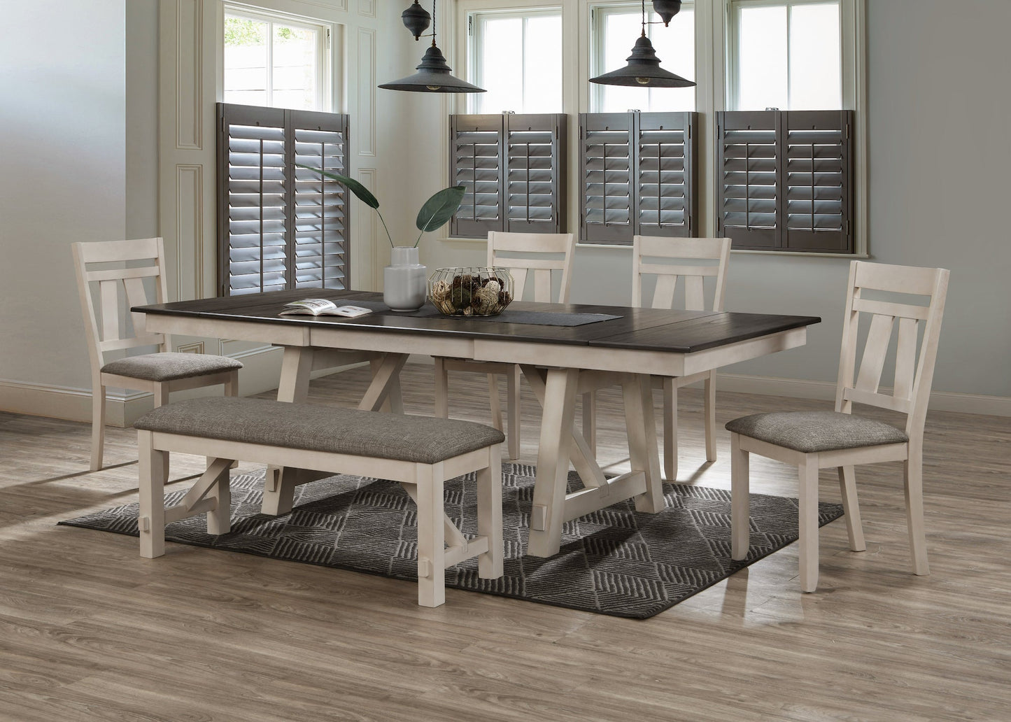 Maribelle Chalk/Gray Bench - 2158CG-BENCH - Luna Furniture - Dallas Store
