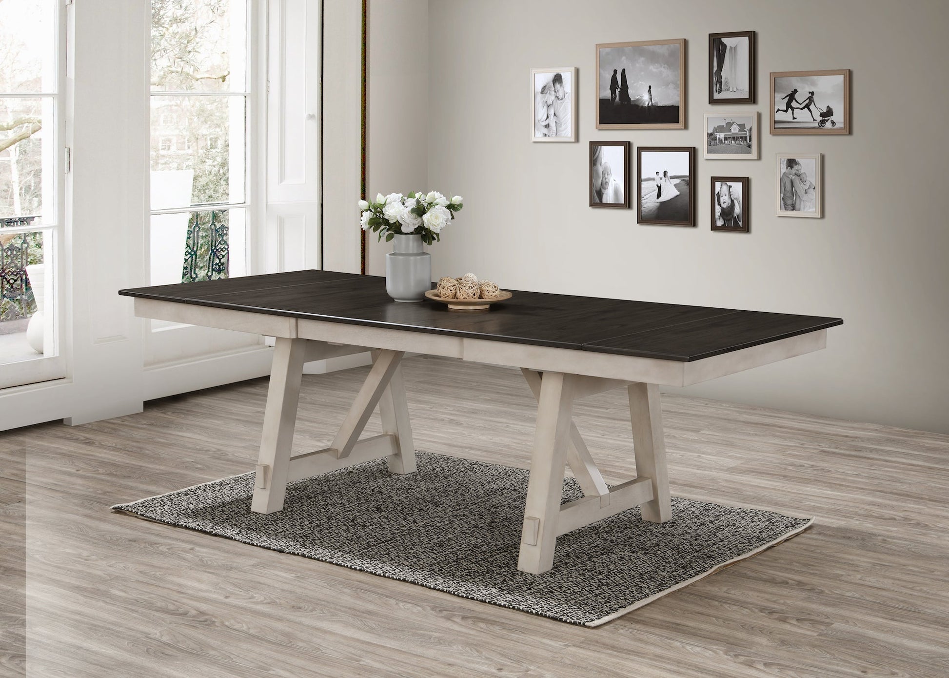 Maribelle Chalk/Gray Extendable Dining Set - SET | 2158CG-T-LEG | 2158CG-T-TOP | 2158CG-S(3) - Luna Furniture - Dallas Store