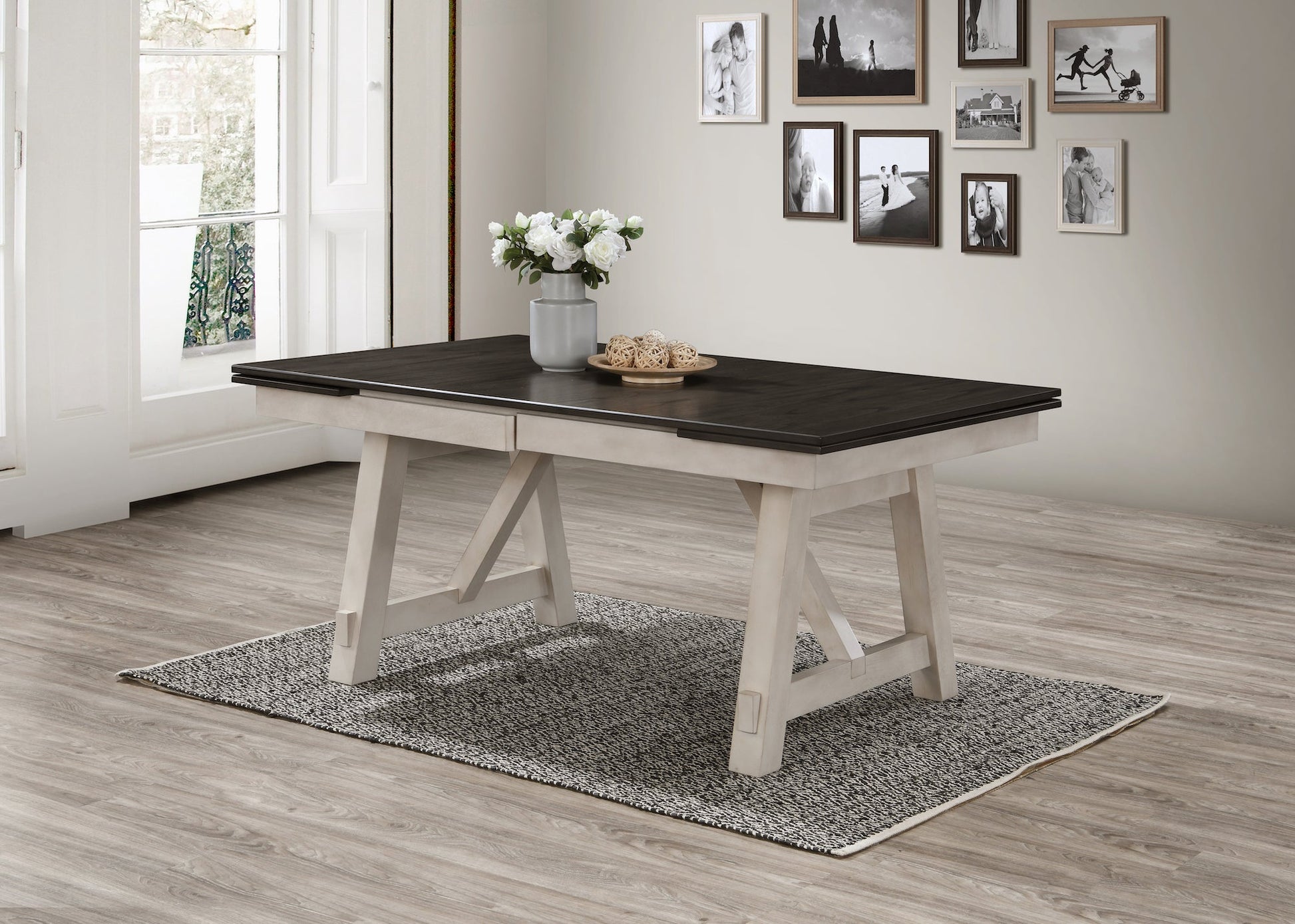 Maribelle Chalk/Gray Extendable Dining Set - SET | 2158CG-T-LEG | 2158CG-T-TOP | 2158CG-S(3) - Luna Furniture - Dallas Store