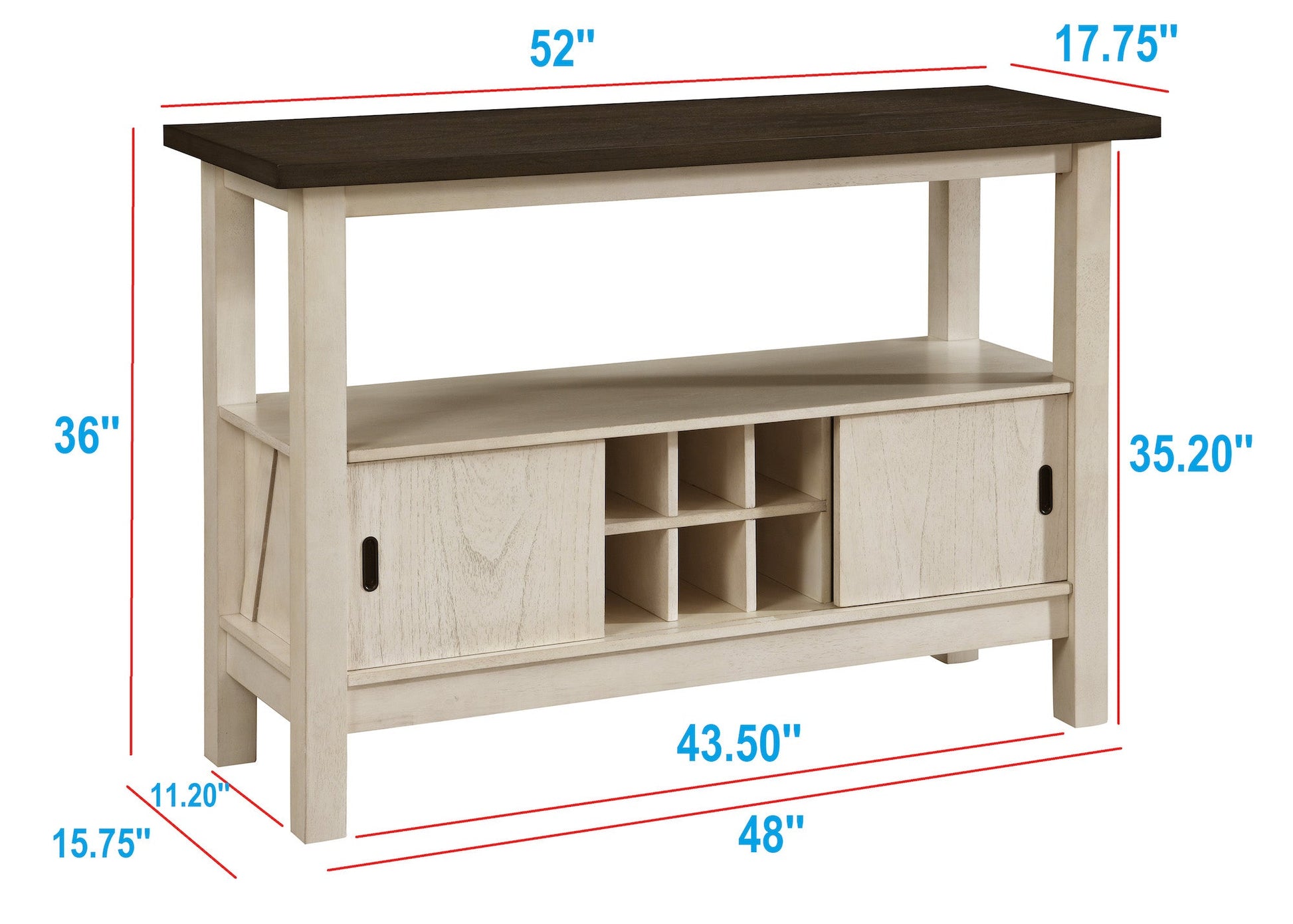 Maribelle Chalk/Gray Server - 2158CG-SERVER - Luna Furniture - Dallas Store