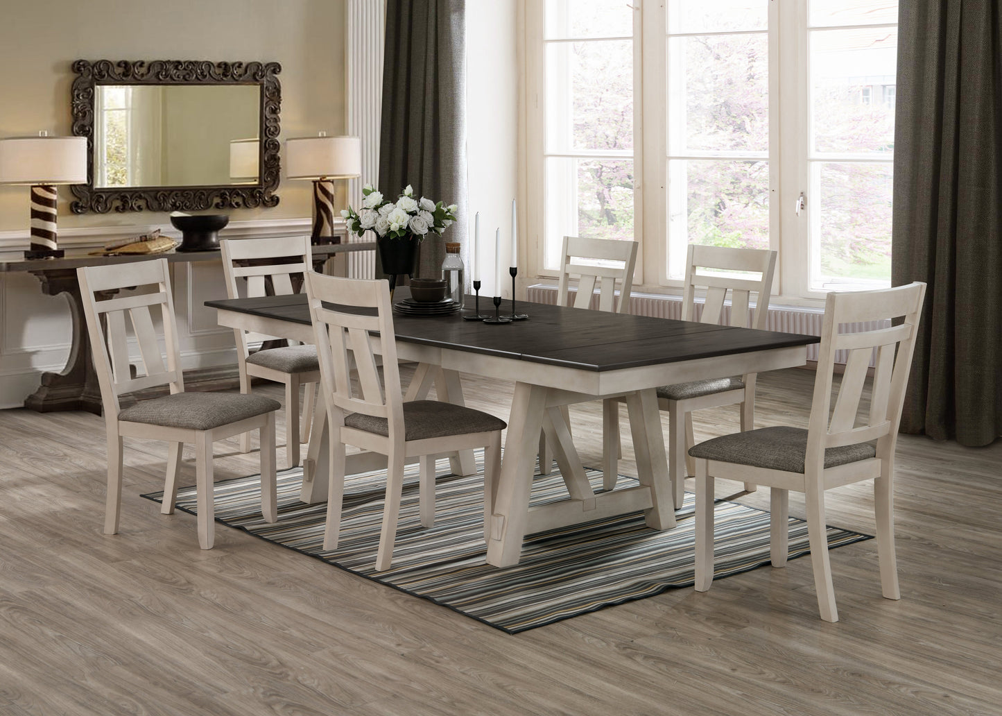 Maribelle Chalk/Gray Side Chair, Set of 2 - 2158CG-S - Luna Furniture - Dallas Store