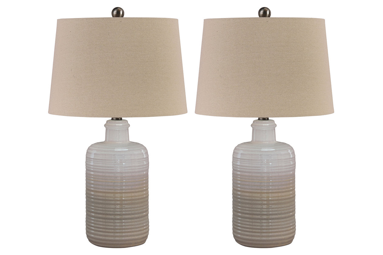 Marnina Taupe Table Lamp, Set of 2 - L121854 - Luna Furniture - Dallas Store