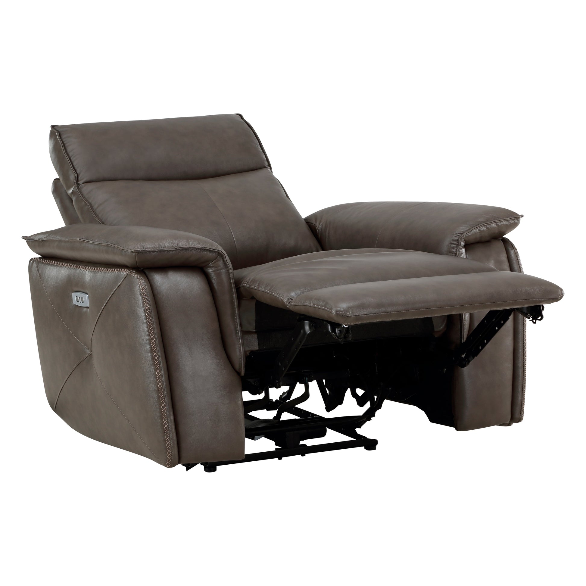 Maroni Dark Brown Leather Power Reclining Chair - 8259RFDB-1PWH - Luna Furniture - Dallas Store