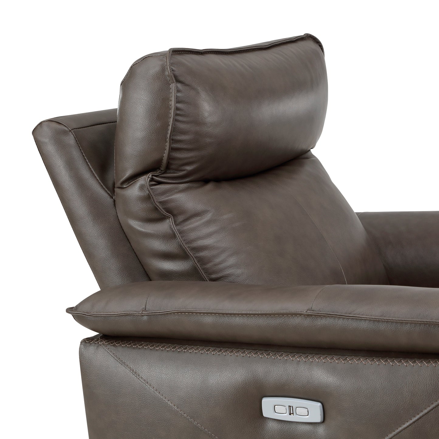 Maroni Dark Brown Leather Power Reclining Chair - 8259RFDB-1PWH - Luna Furniture - Dallas Store