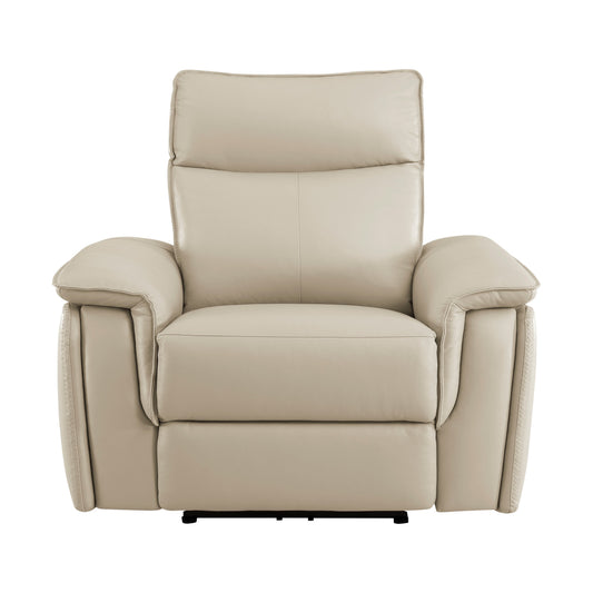 Maroni Taupe Leather Power Reclining Chair - 8259RFTP-1PWH - Luna Furniture - Dallas Store