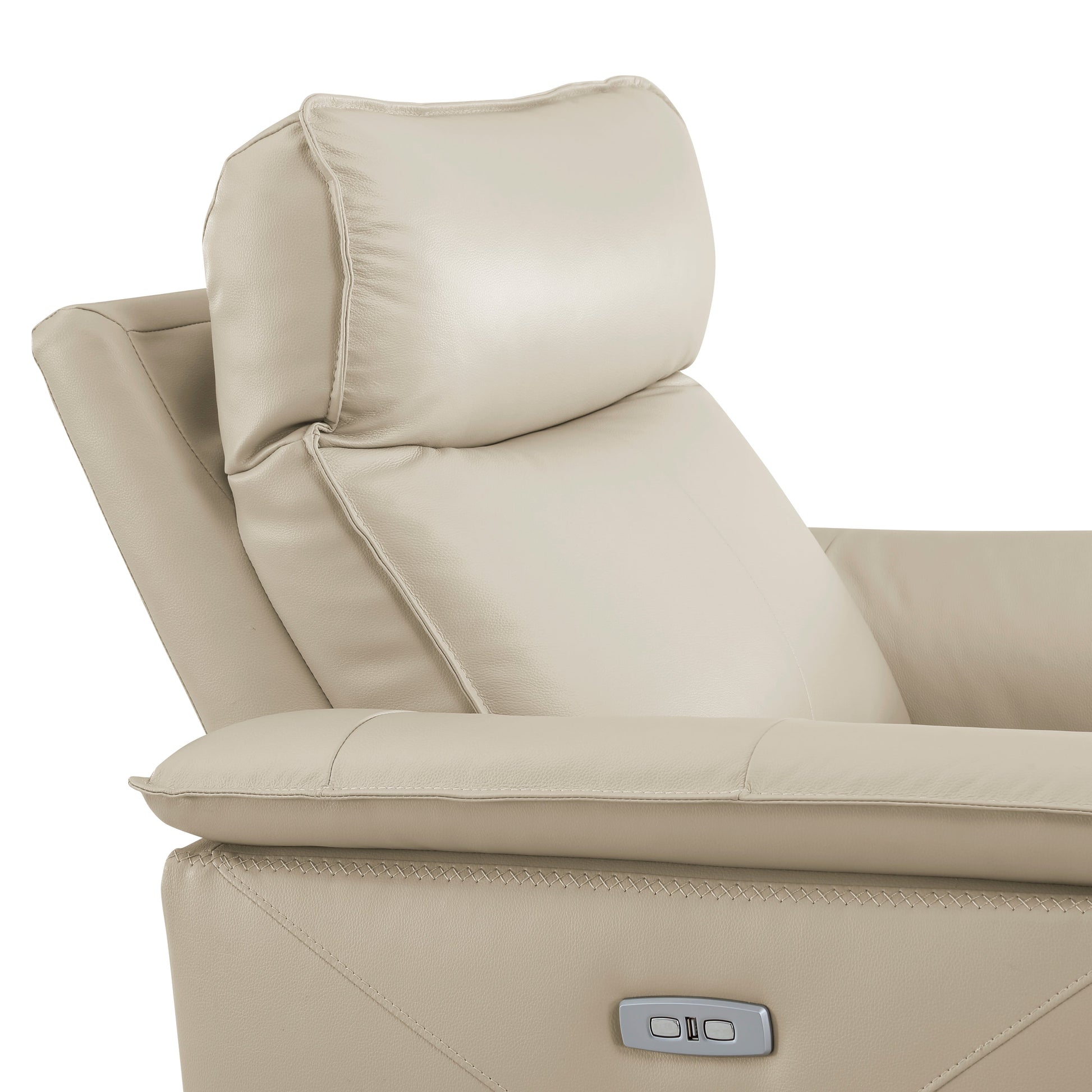 Maroni Taupe Leather Power Reclining Chair - 8259RFTP-1PWH - Luna Furniture - Dallas Store