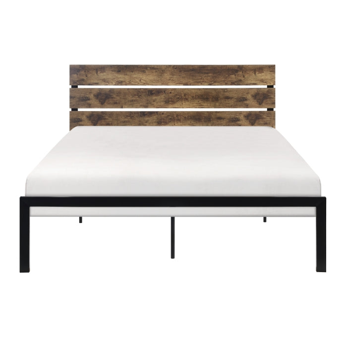 Marshall Brown Metal and Wood Twin Panel Bed - 1611T-1 - Luna Furniture - Dallas Store