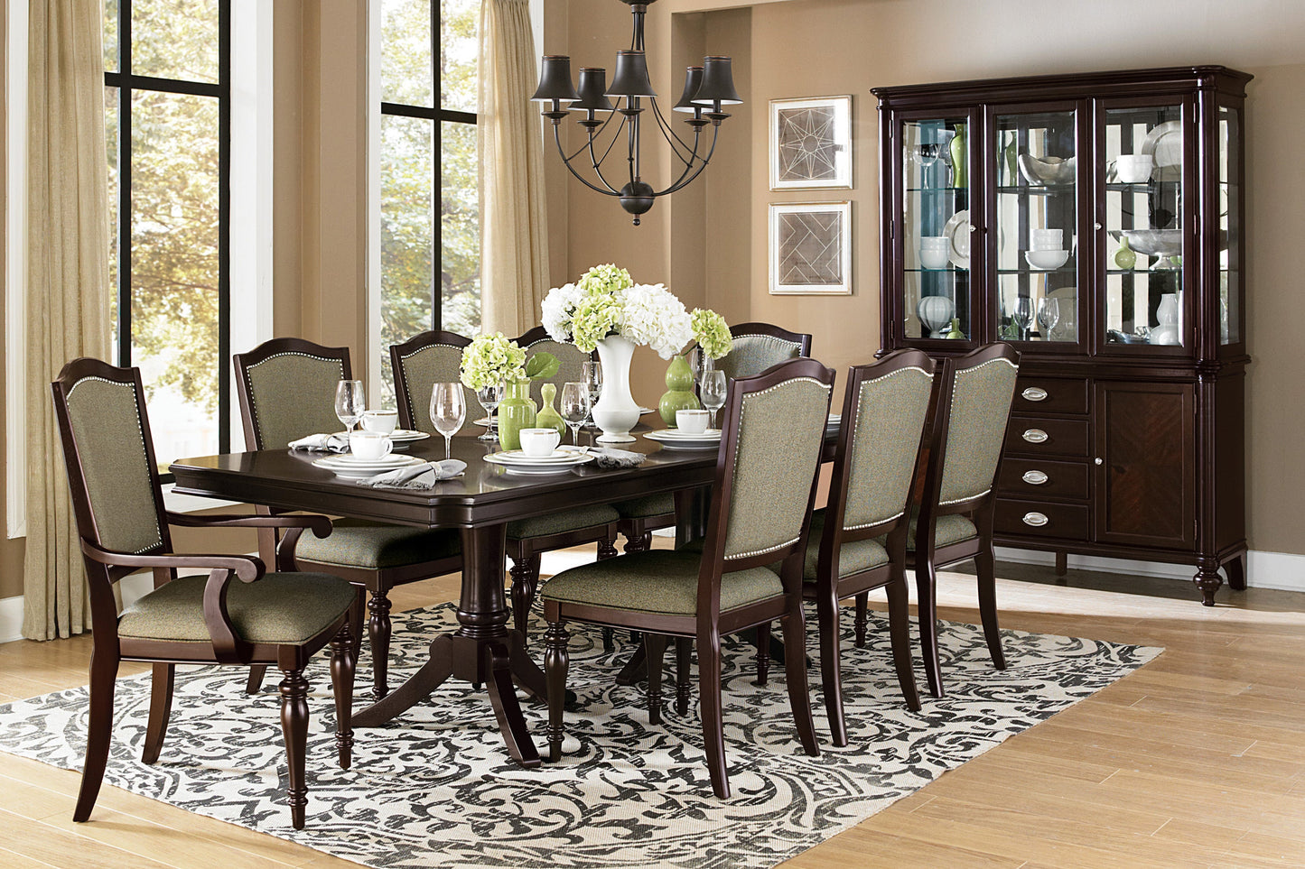 Marston Dark Cherry Arm Chair, Set of 2 - 2615DCA - Luna Furniture - Dallas Store