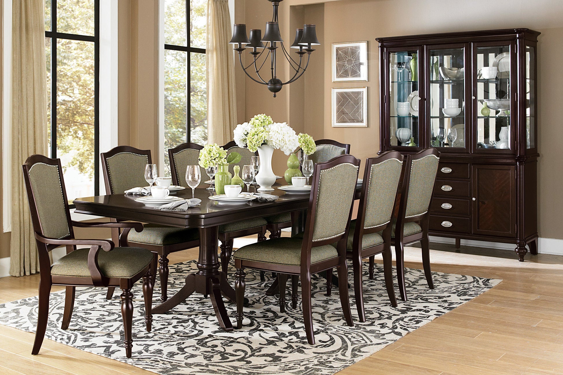 Marston Dark Cherry Arm Chair, Set of 2 - 2615DCA - Luna Furniture - Dallas Store