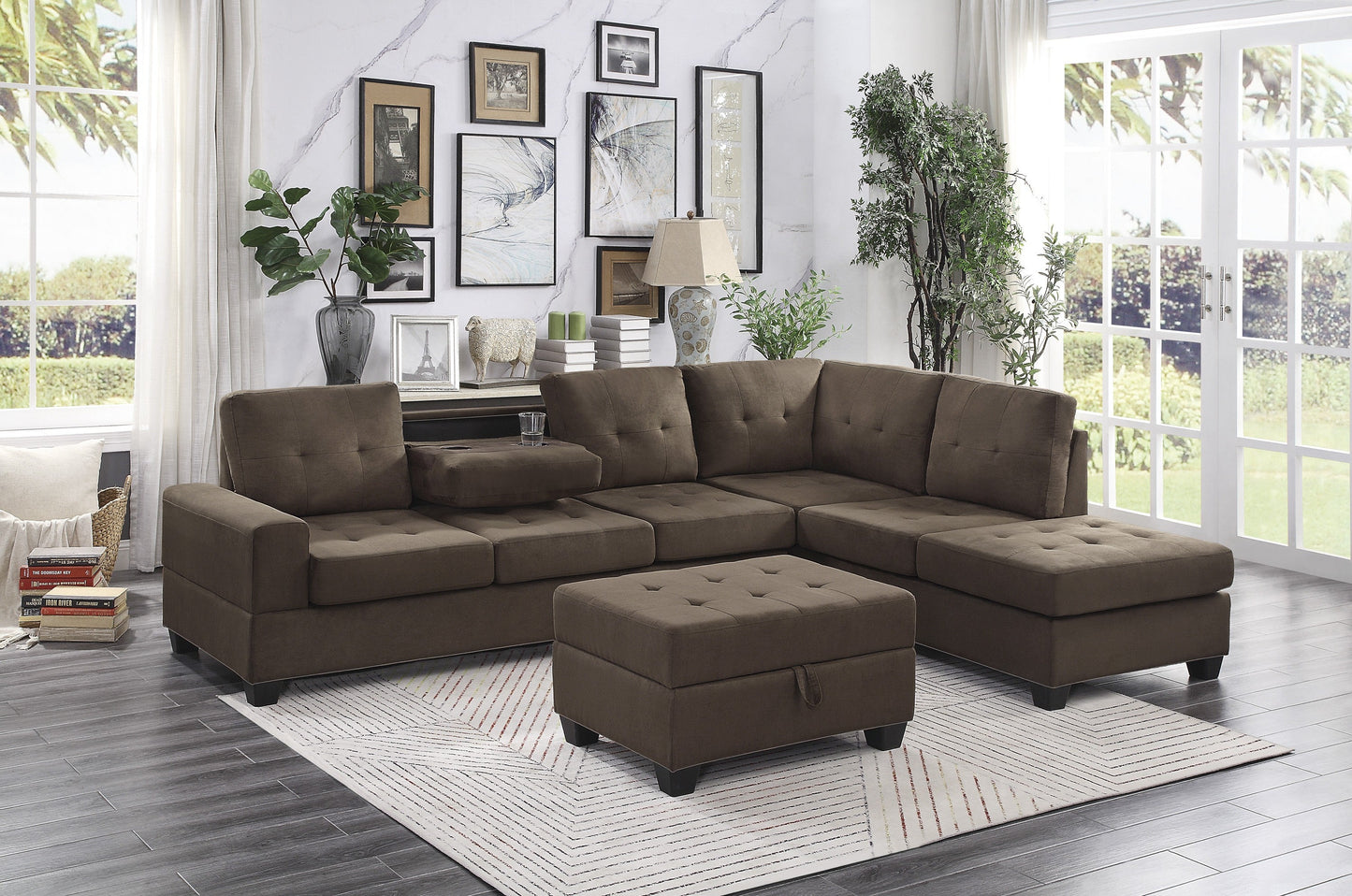 Maston Chocolate Ottoman - 9507CHC-4 - Luna Furniture - Dallas Store
