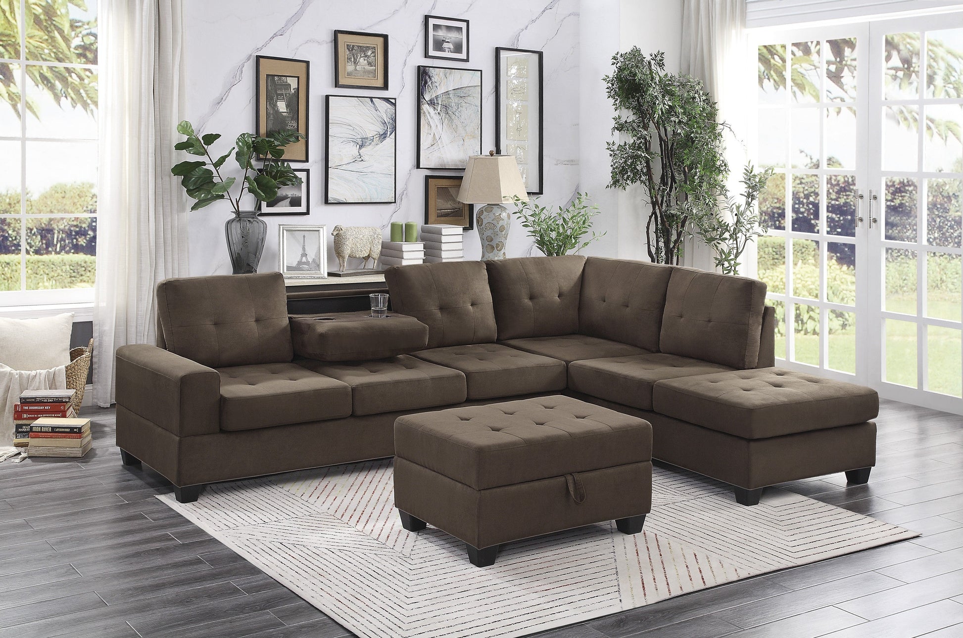 Maston Chocolate Ottoman - 9507CHC-4 - Luna Furniture - Dallas Store