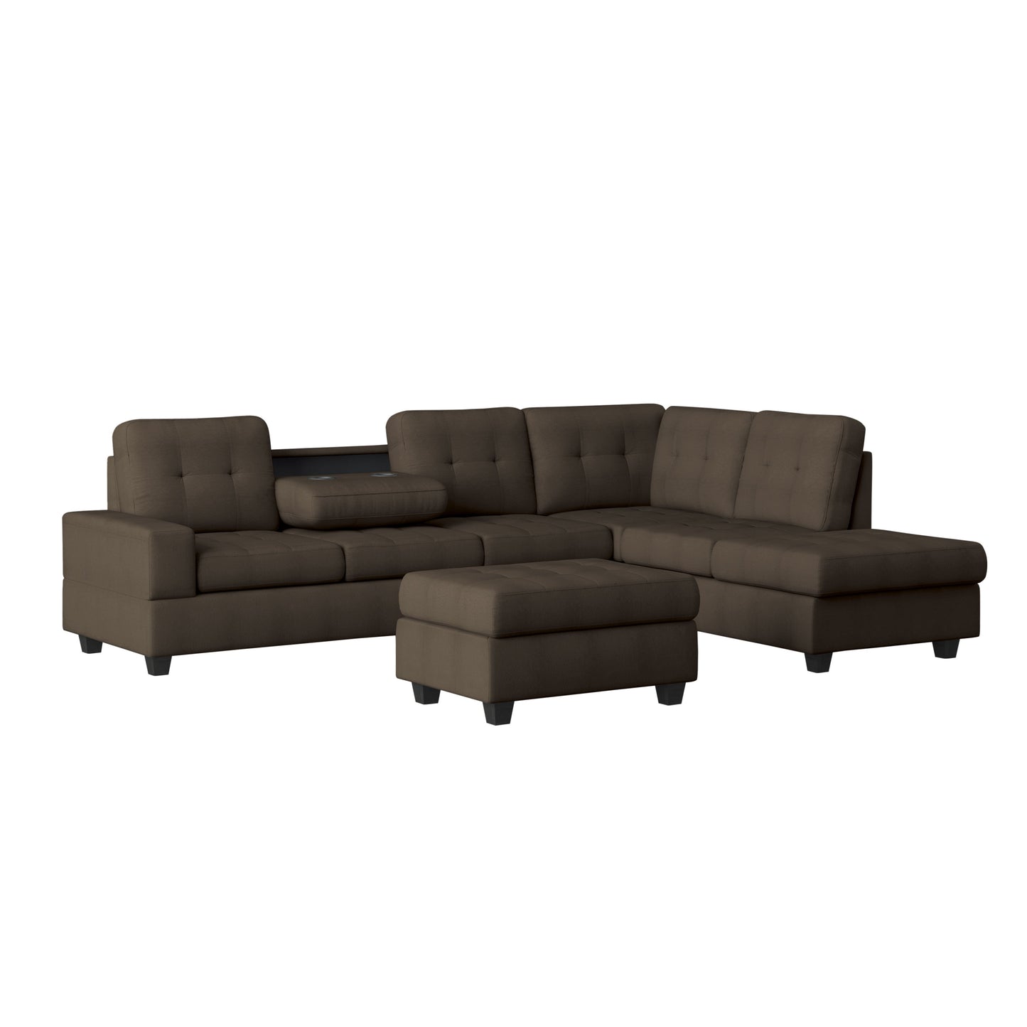 Maston Chocolate Reversible Sectional - SET | 9507CHC-3 | 9507CHC-4 | 9507CHC-5 - Luna Furniture - Dallas Store