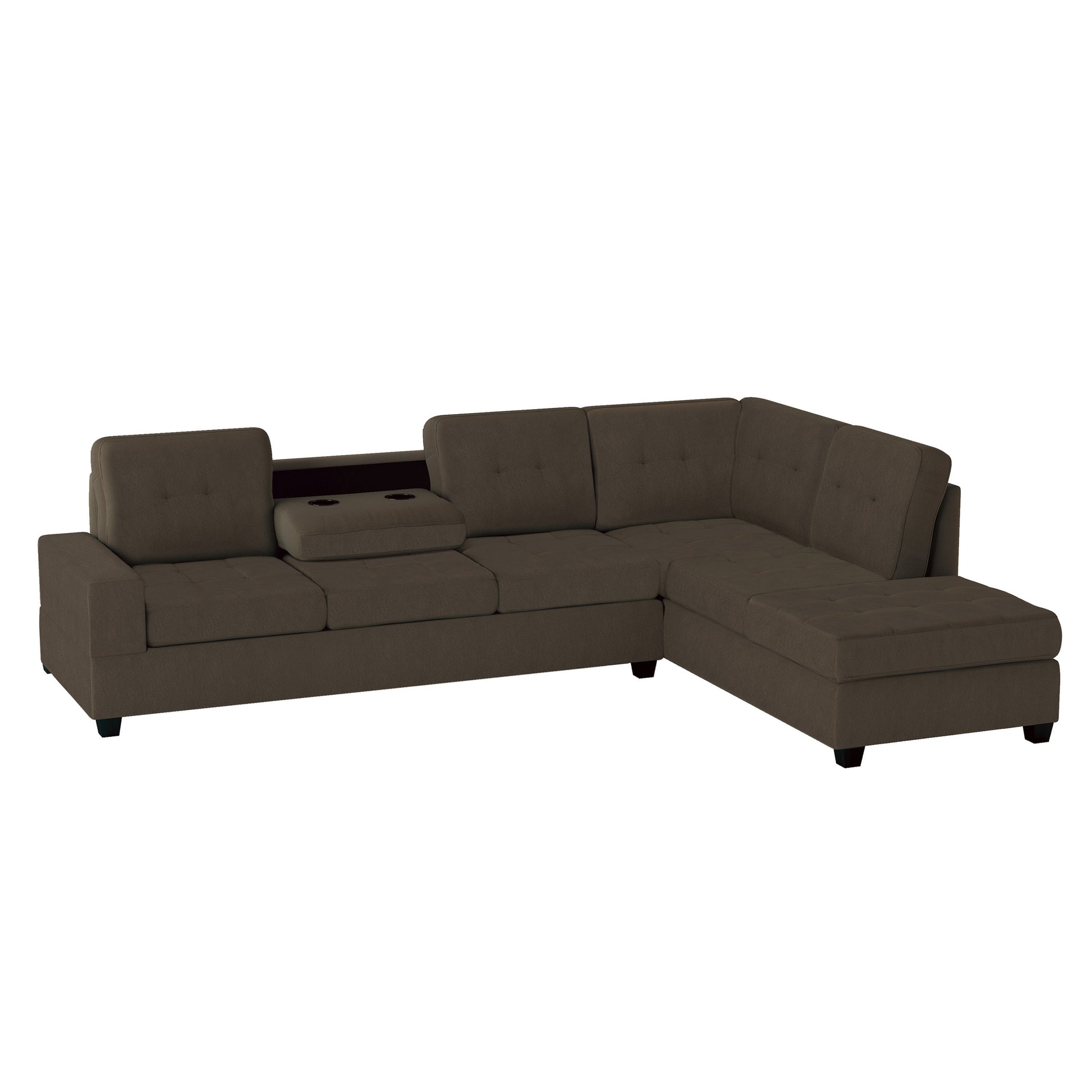 Maston Chocolate Reversible Sectional - SET | 9507CHC-3 | 9507CHC-4 | 9507CHC-5 - Luna Furniture - Dallas Store