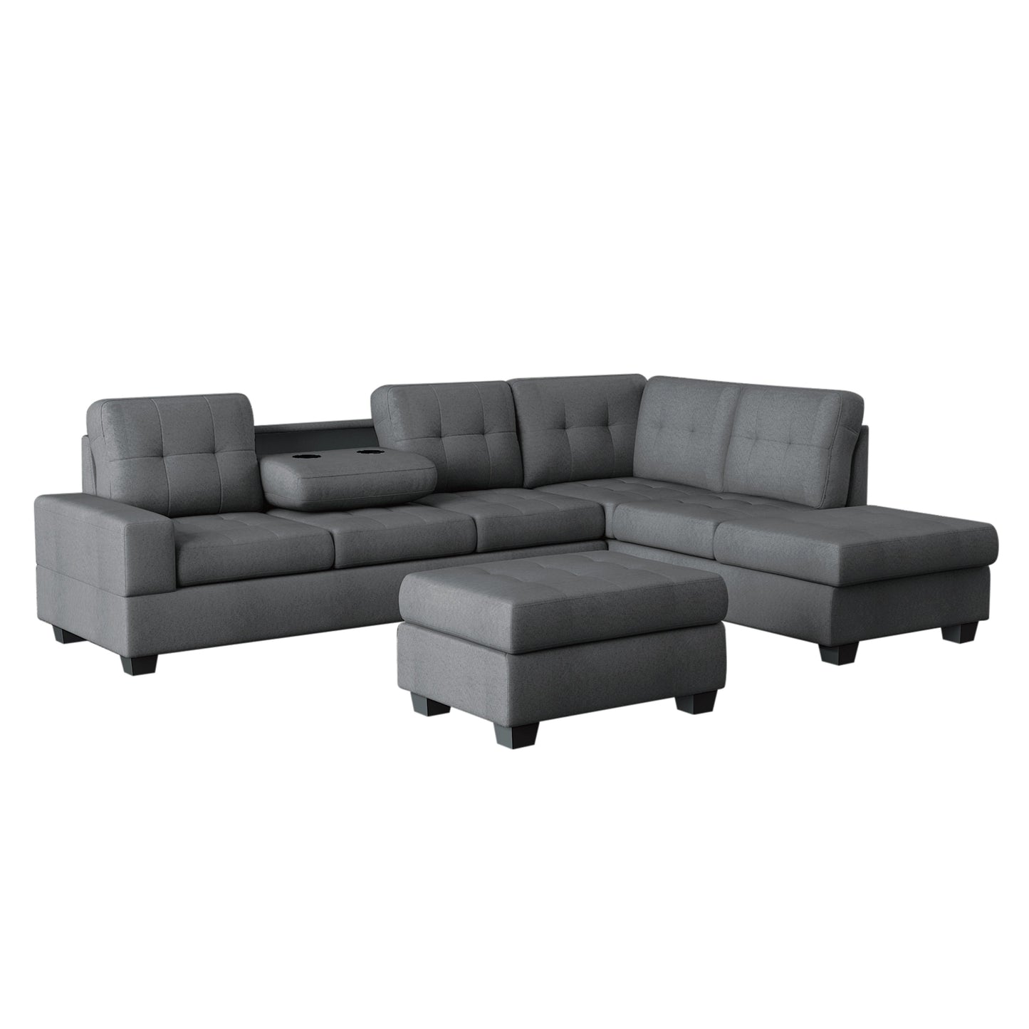 Maston Dark Gray Reversible Sectional - SET | 9507DGY-3 | 9507DGY-5 - Luna Furniture - Dallas Store