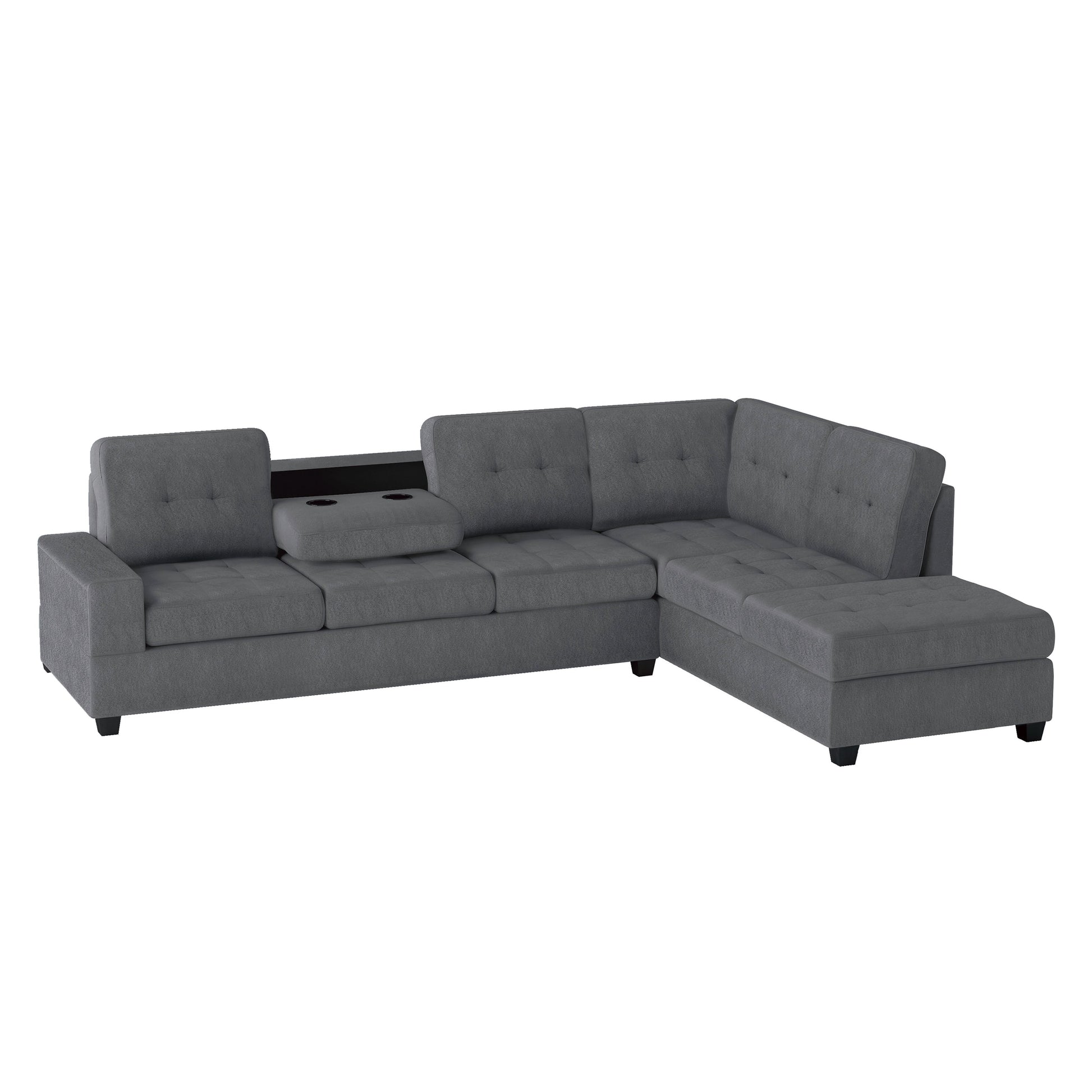Maston Dark Gray Reversible Sectional - SET | 9507DGY-3 | 9507DGY-5 - Luna Furniture - Dallas Store