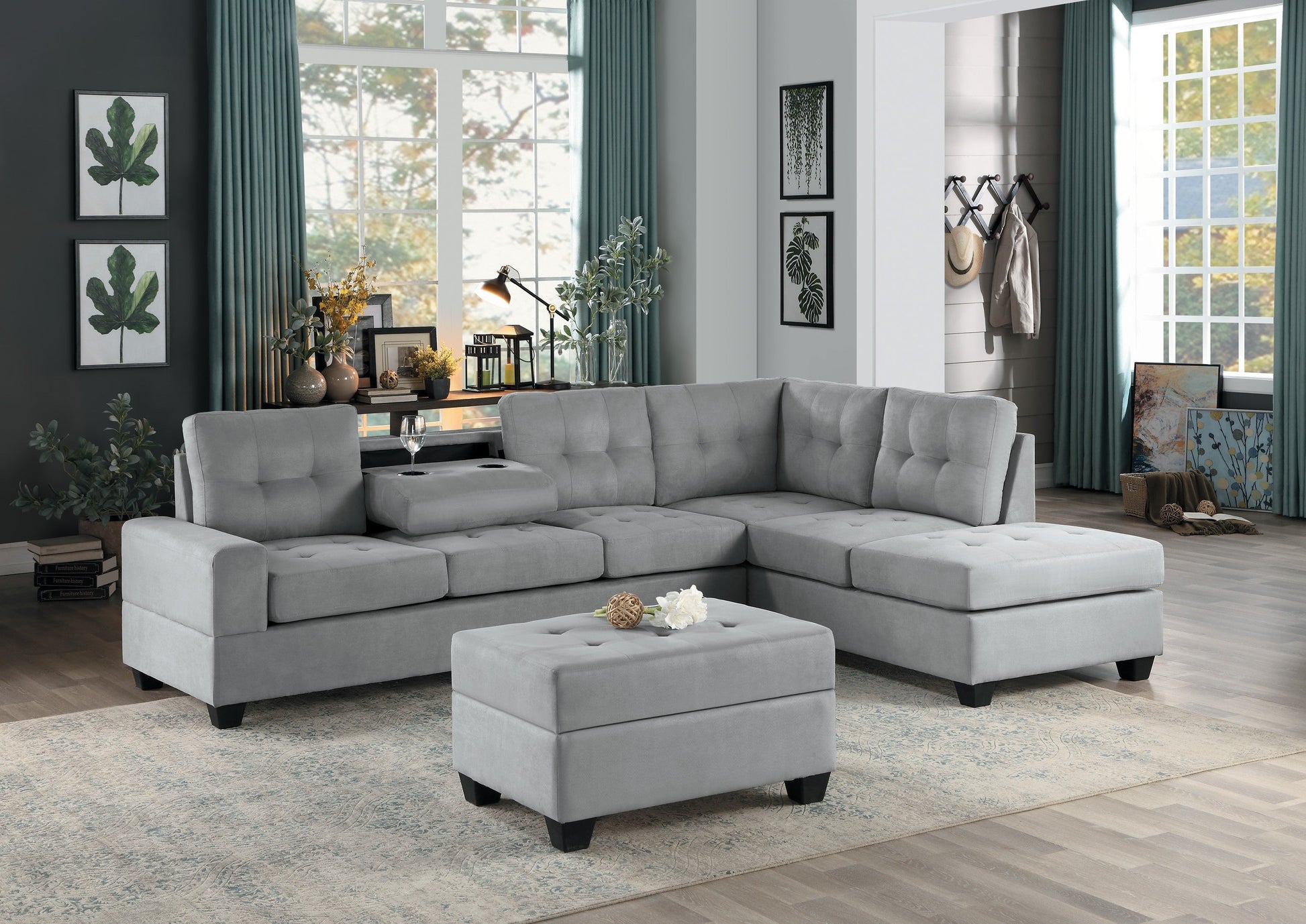 Maston Light Gray Ottoman - 9507GRY-4 - Luna Furniture - Dallas Store