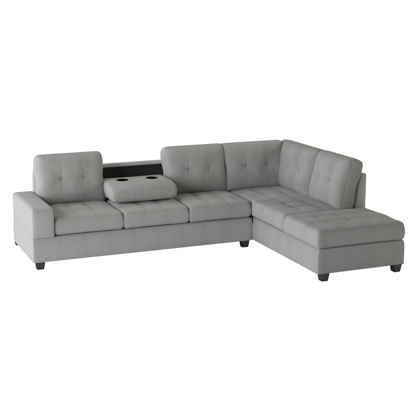 Maston Light Gray Reversible Sectional - SET | 9507GRY-3 | 9507GRY-4 | 9507GRY-5 - Luna Furniture - Dallas Store