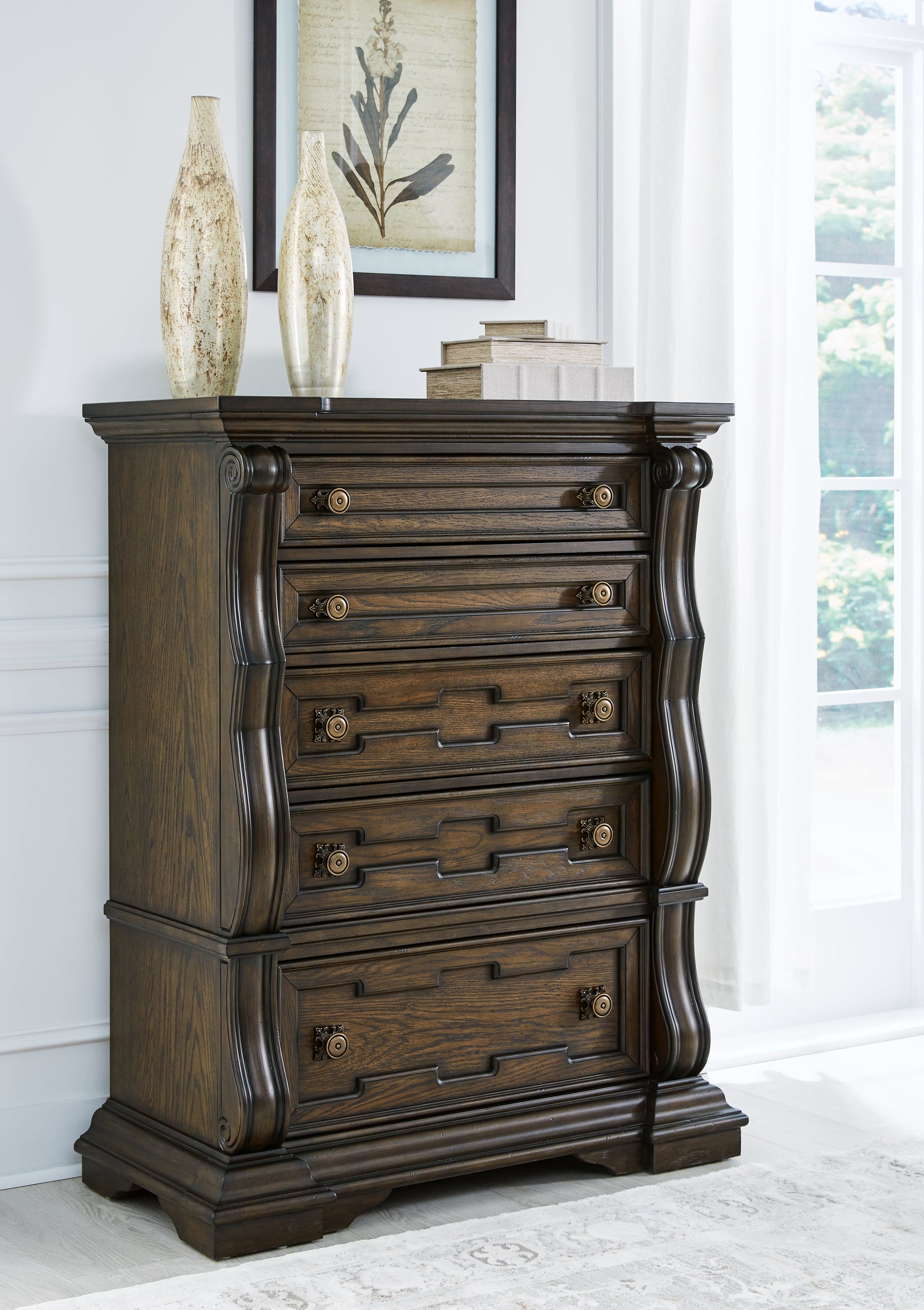 Maylee Dark Brown Chest of Drawers - B947-46 - Luna Furniture - Dallas Store