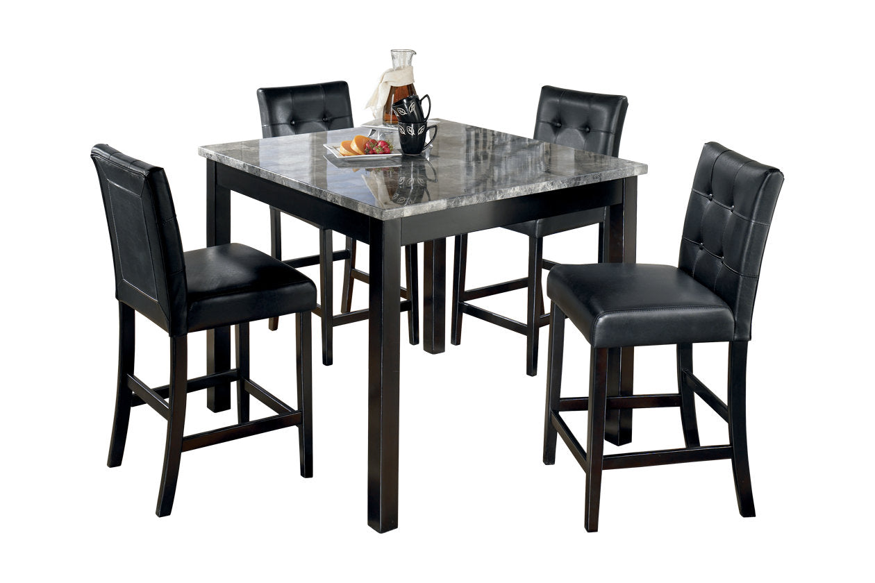 Maysville Black 5-Piece Counter Height Set - D154-223 - Luna Furniture - Dallas Store
