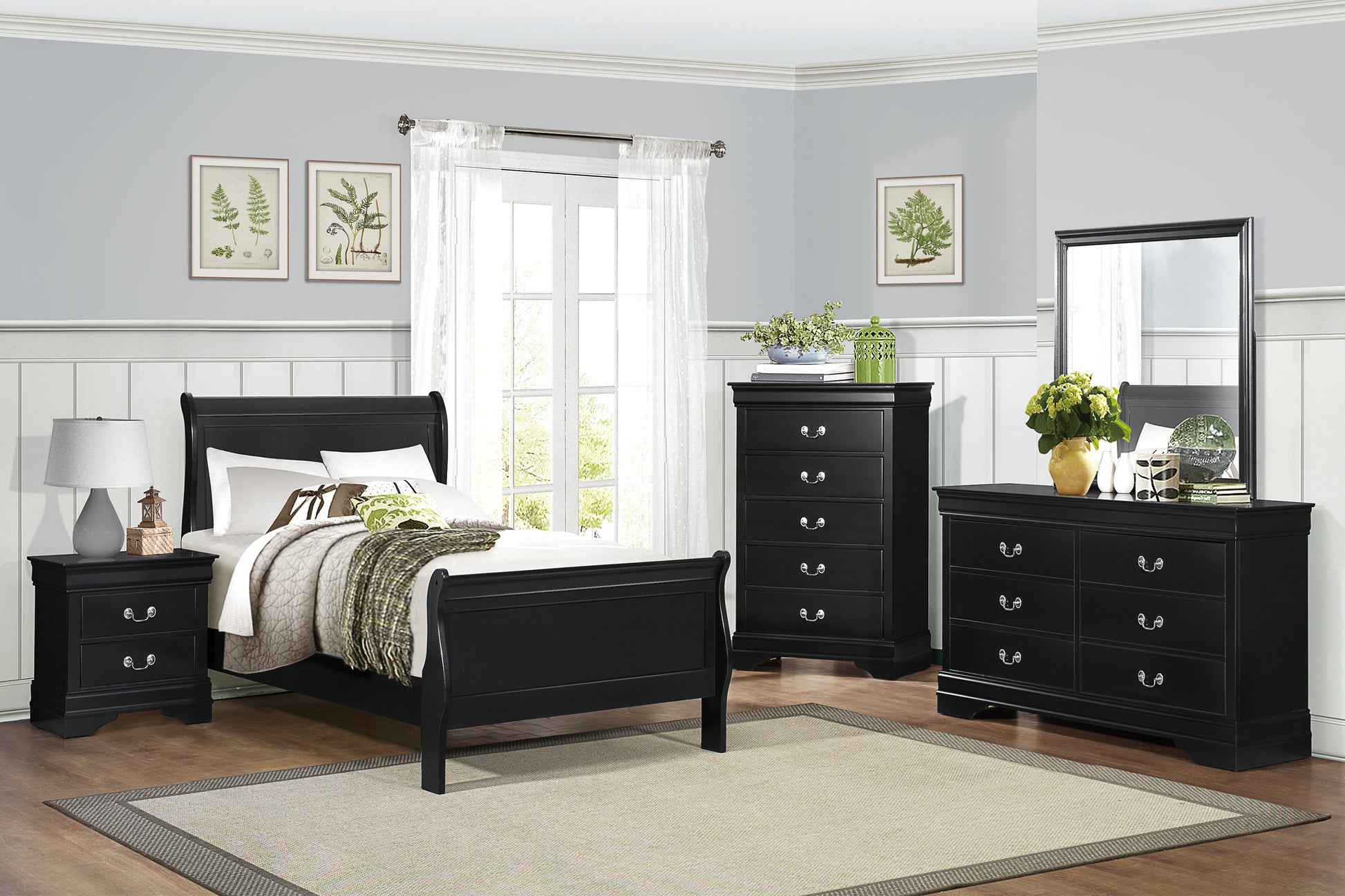 Mayville Black Sleigh Youth Bedroom Set - SET | 2147FBK-1 | 2147FBK-3 | 2147BK-5 | 2147BK-6 | 2147BK-4 | 2147BK-9 - Luna Furniture - Dallas Store