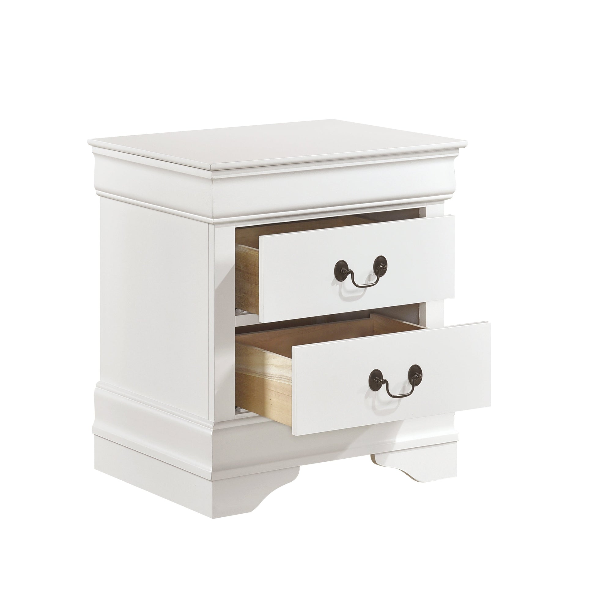 Mayville White Sleigh Bedroom Set - SET | 2147KW-1 | 2147KW-3EK | 2147W-5 | 2147W-6 | 2147W-4 | 2147W-9 - Luna Furniture - Dallas Store
