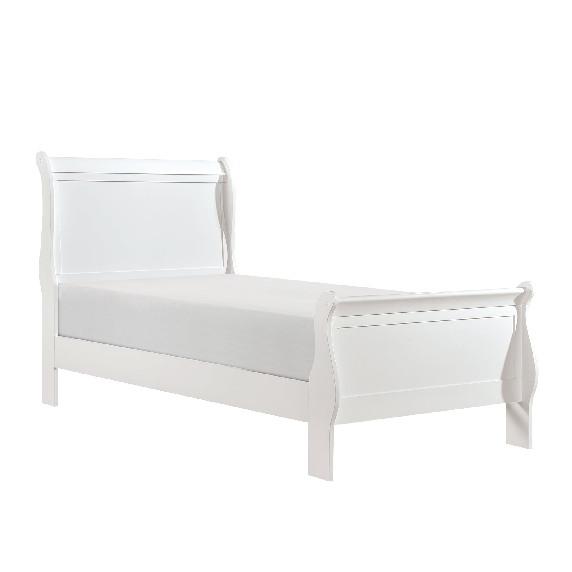 Mayville White Twin Sleigh Bed - SET | 2147TW-1 | 2147TW-3 - Luna Furniture - Dallas Store