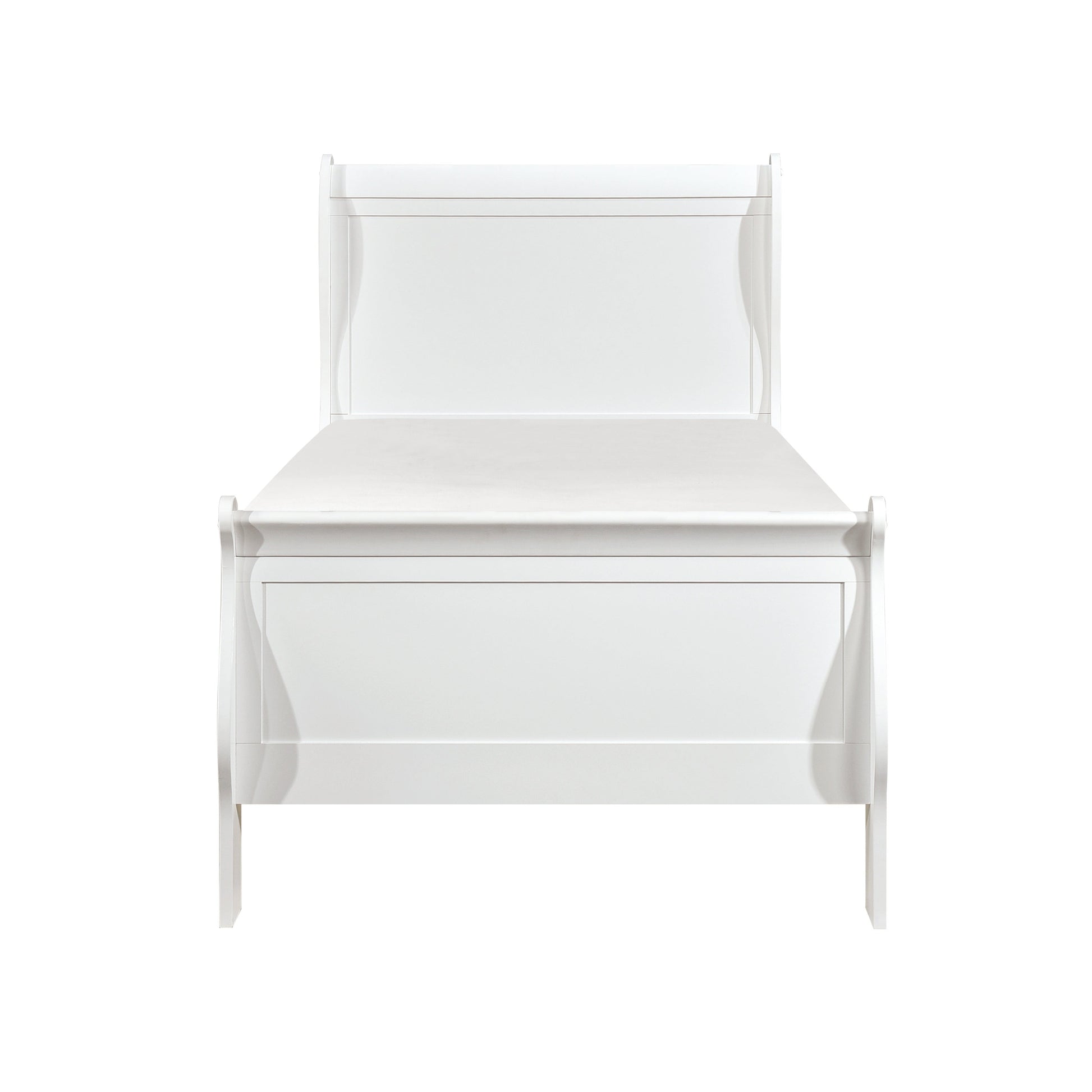 Mayville White Twin Sleigh Bed - SET | 2147TW-1 | 2147TW-3 - Luna Furniture - Dallas Store