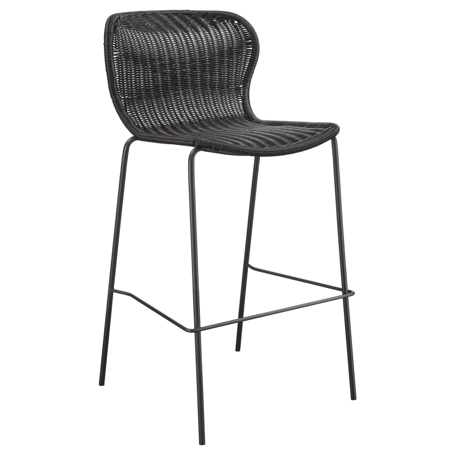 McKinley Brown/Sandy Black Upholstered Bar Stools with Footrest, Set of 2 - 192040 - Luna Furniture - Dallas Store