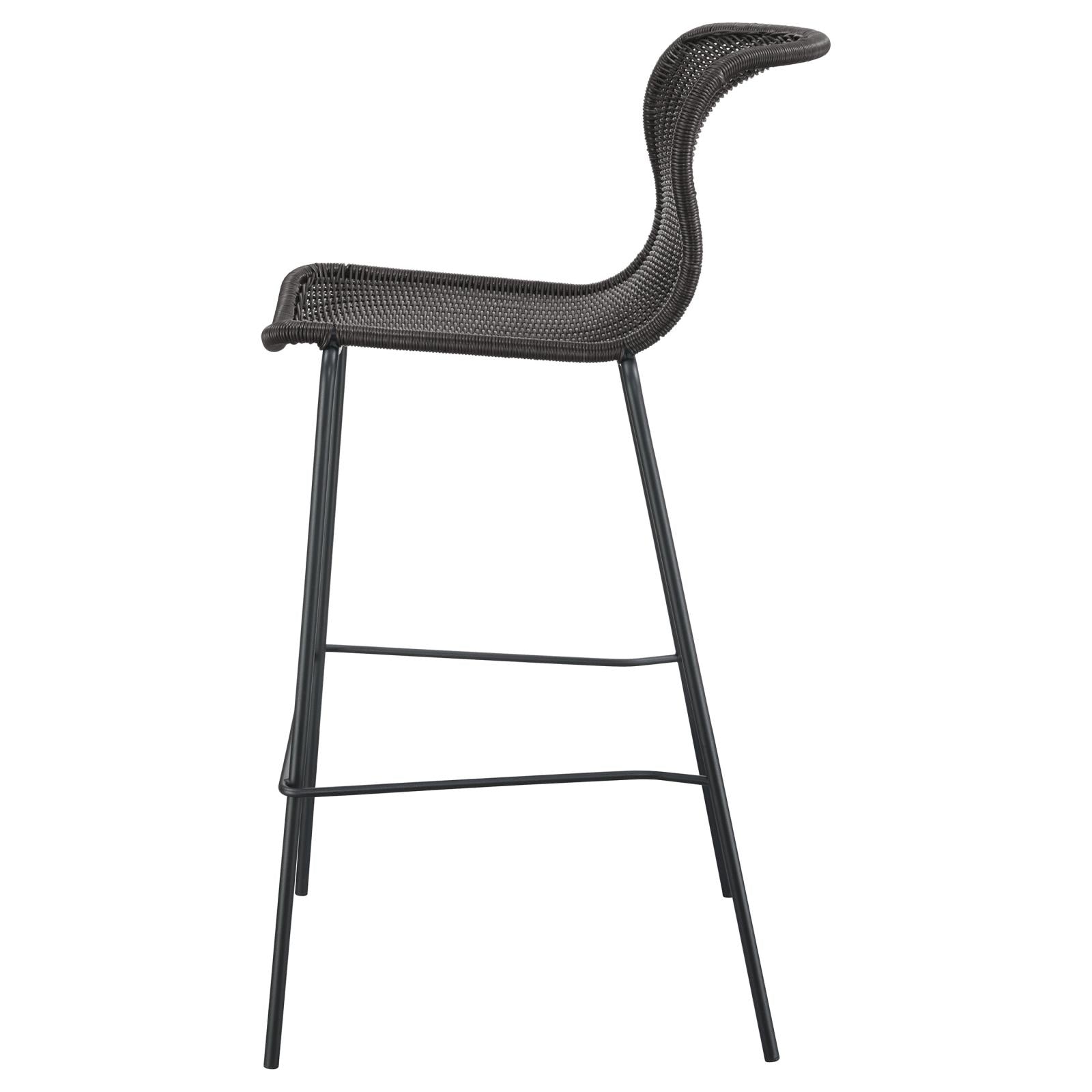 McKinley Brown/Sandy Black Upholstered Bar Stools with Footrest, Set of 2 - 192040 - Luna Furniture - Dallas Store