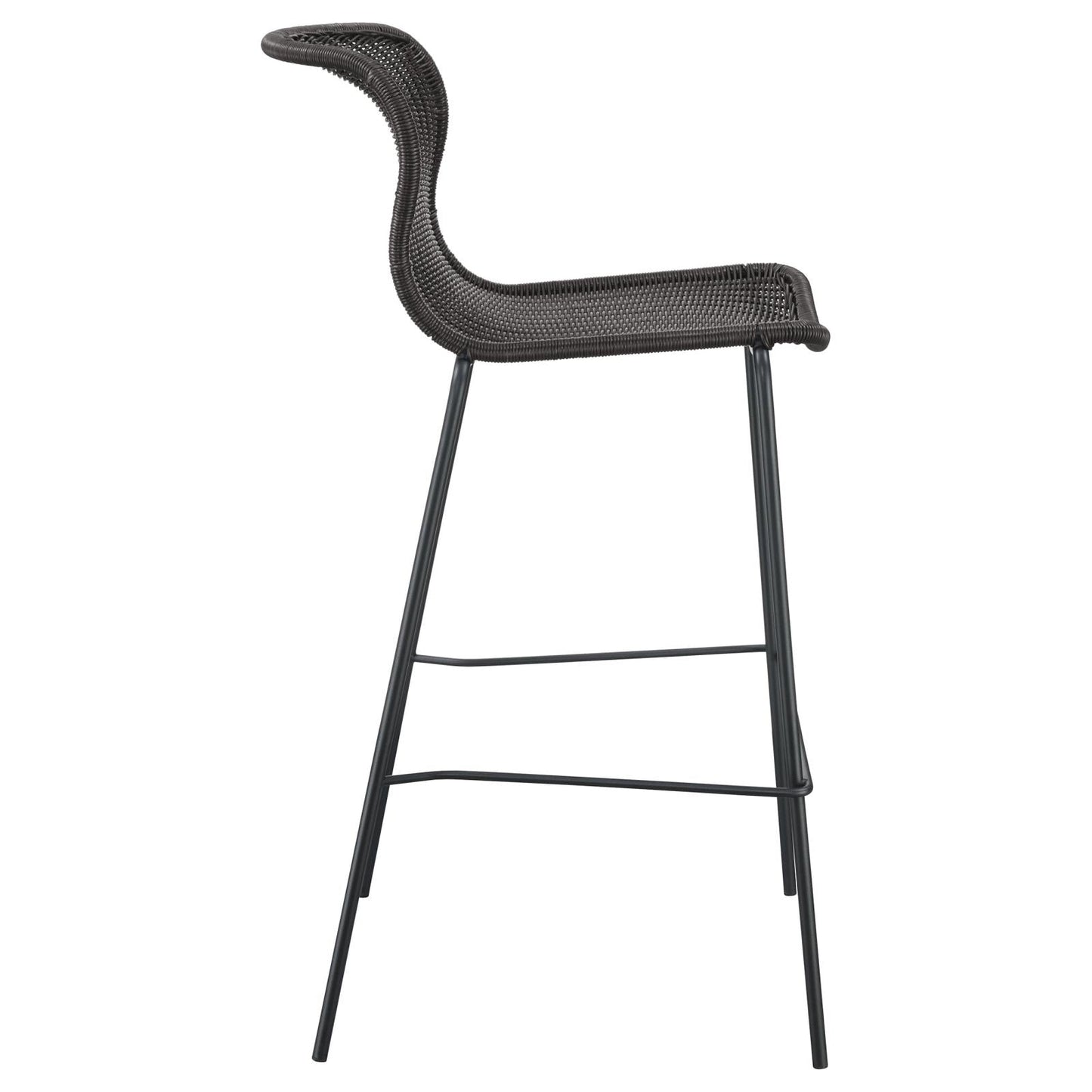 McKinley Brown/Sandy Black Upholstered Bar Stools with Footrest, Set of 2 - 192040 - Luna Furniture - Dallas Store
