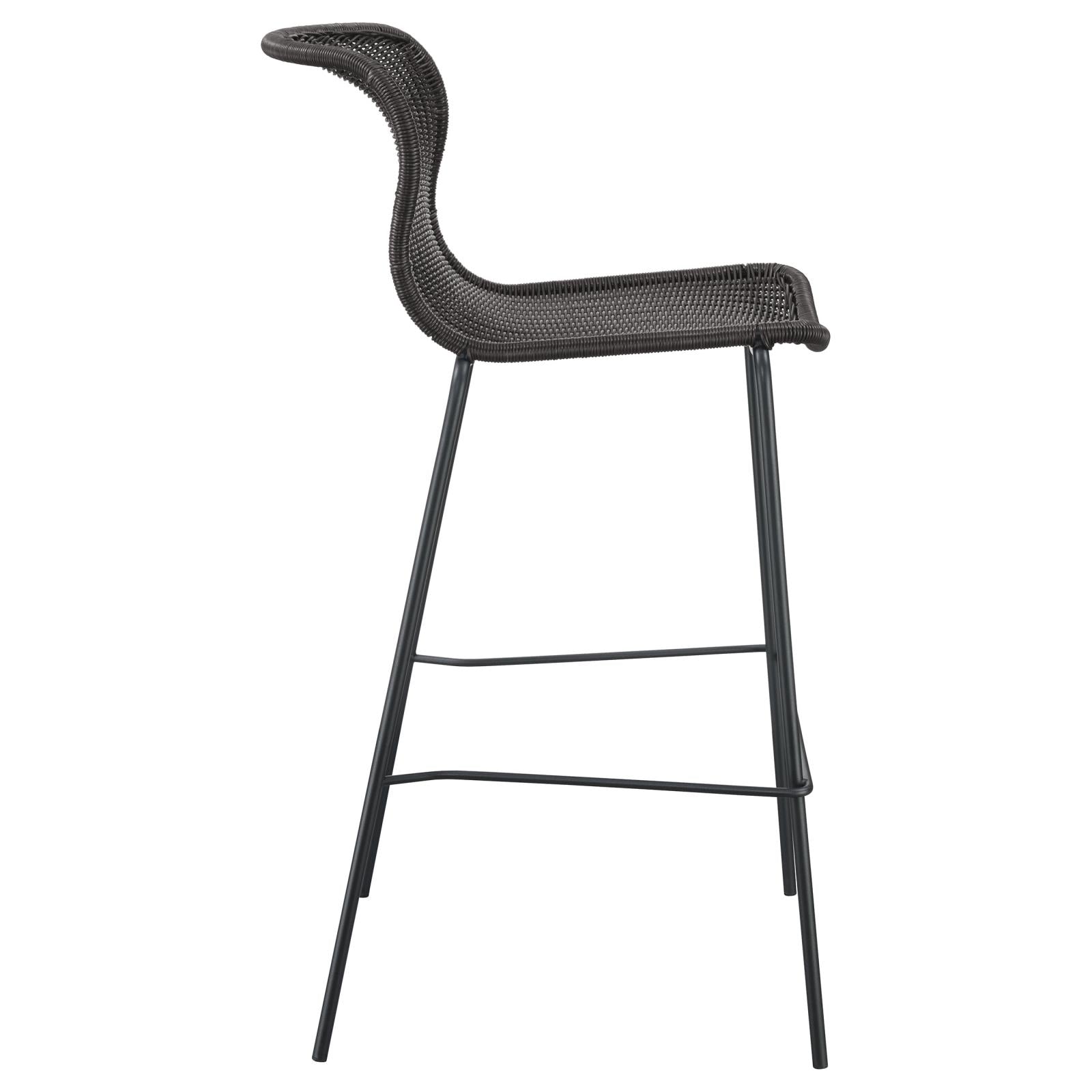 McKinley Brown/Sandy Black Upholstered Bar Stools with Footrest, Set of 2 - 192040 - Luna Furniture - Dallas Store