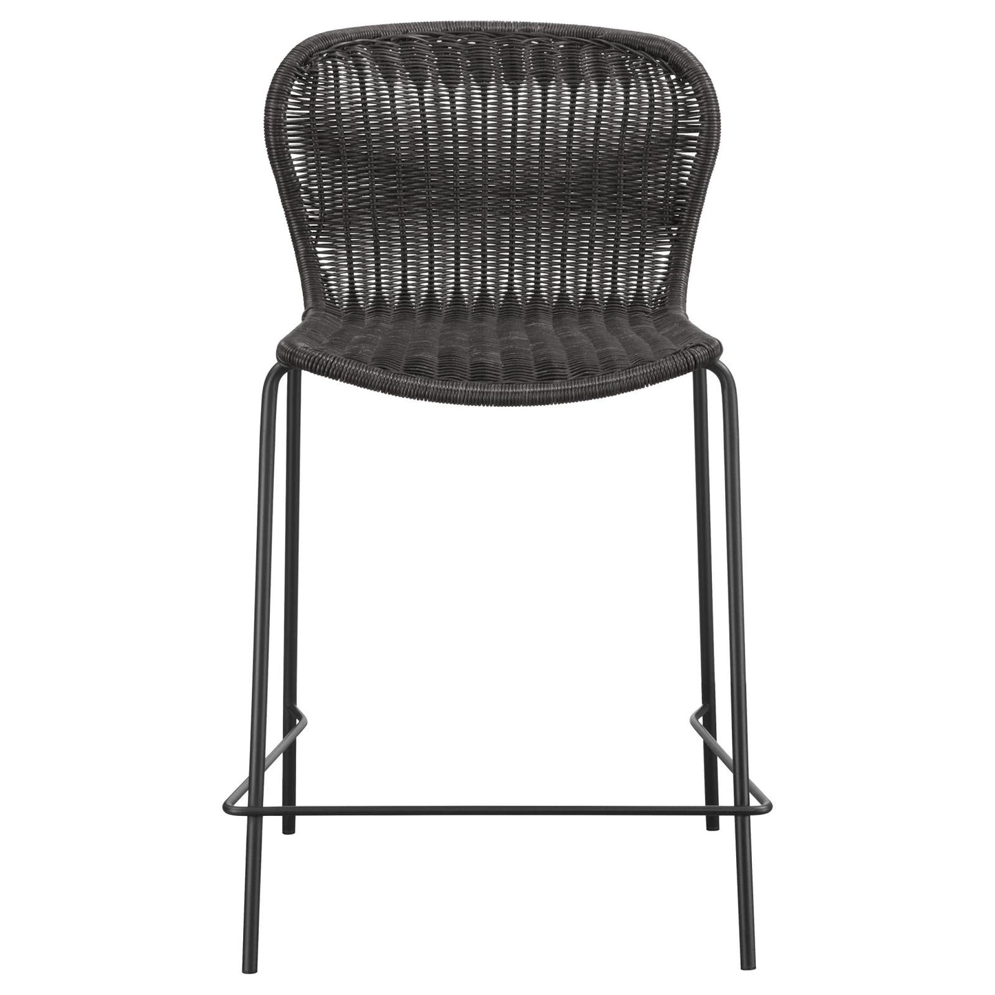 McKinley Brown/Sandy Black Upholstered Counter Height Stools with Footrest, Set of 2 - 192039 - Luna Furniture - Dallas Store