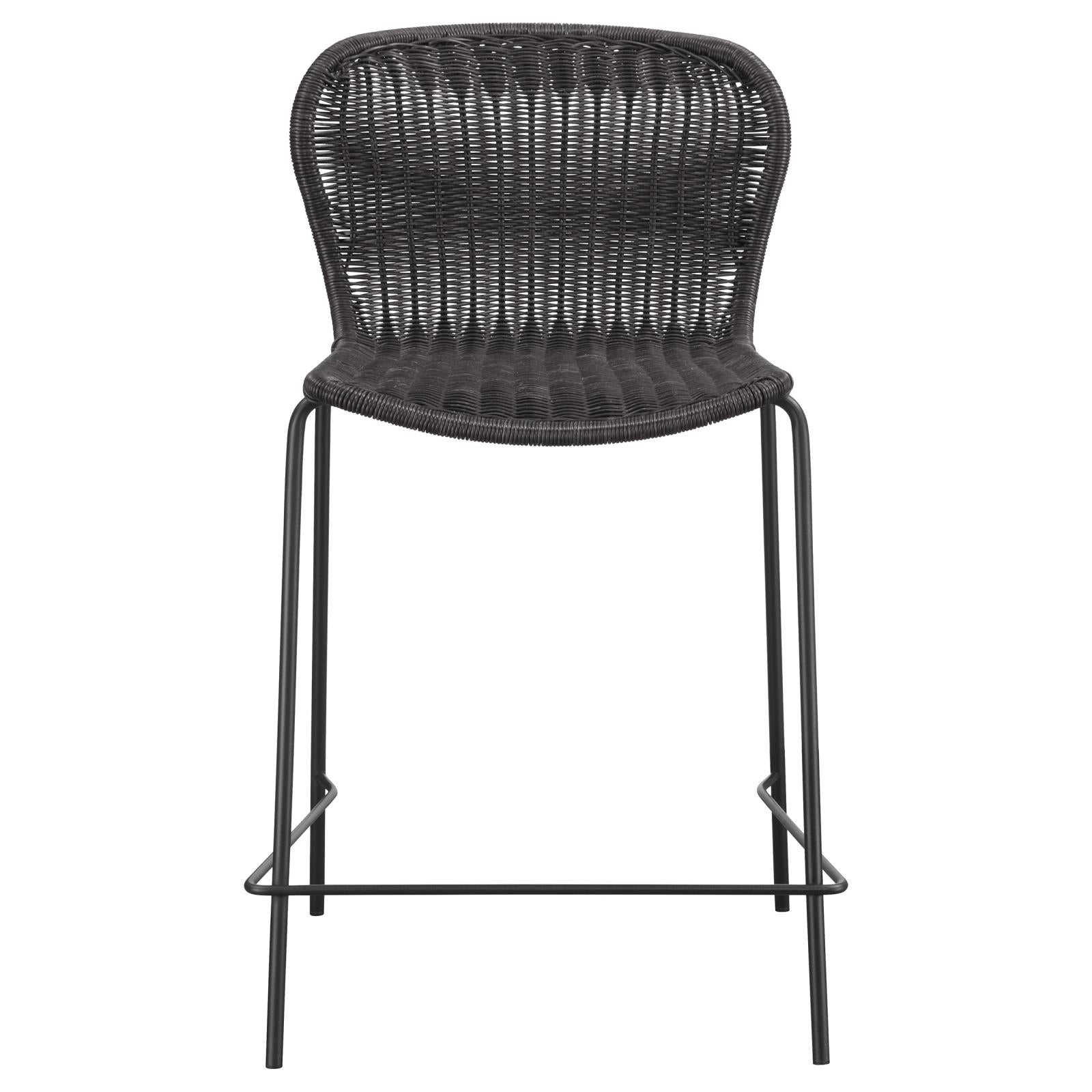 McKinley Brown/Sandy Black Upholstered Counter Height Stools with Footrest, Set of 2 - 192039 - Luna Furniture - Dallas Store