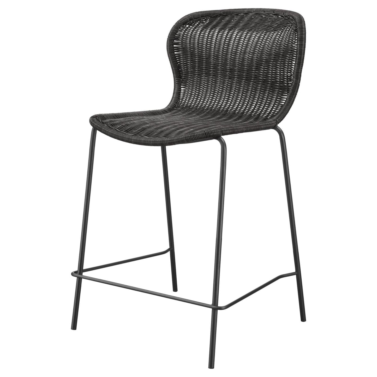 McKinley Brown/Sandy Black Upholstered Counter Height Stools with Footrest, Set of 2 - 192039 - Luna Furniture - Dallas Store