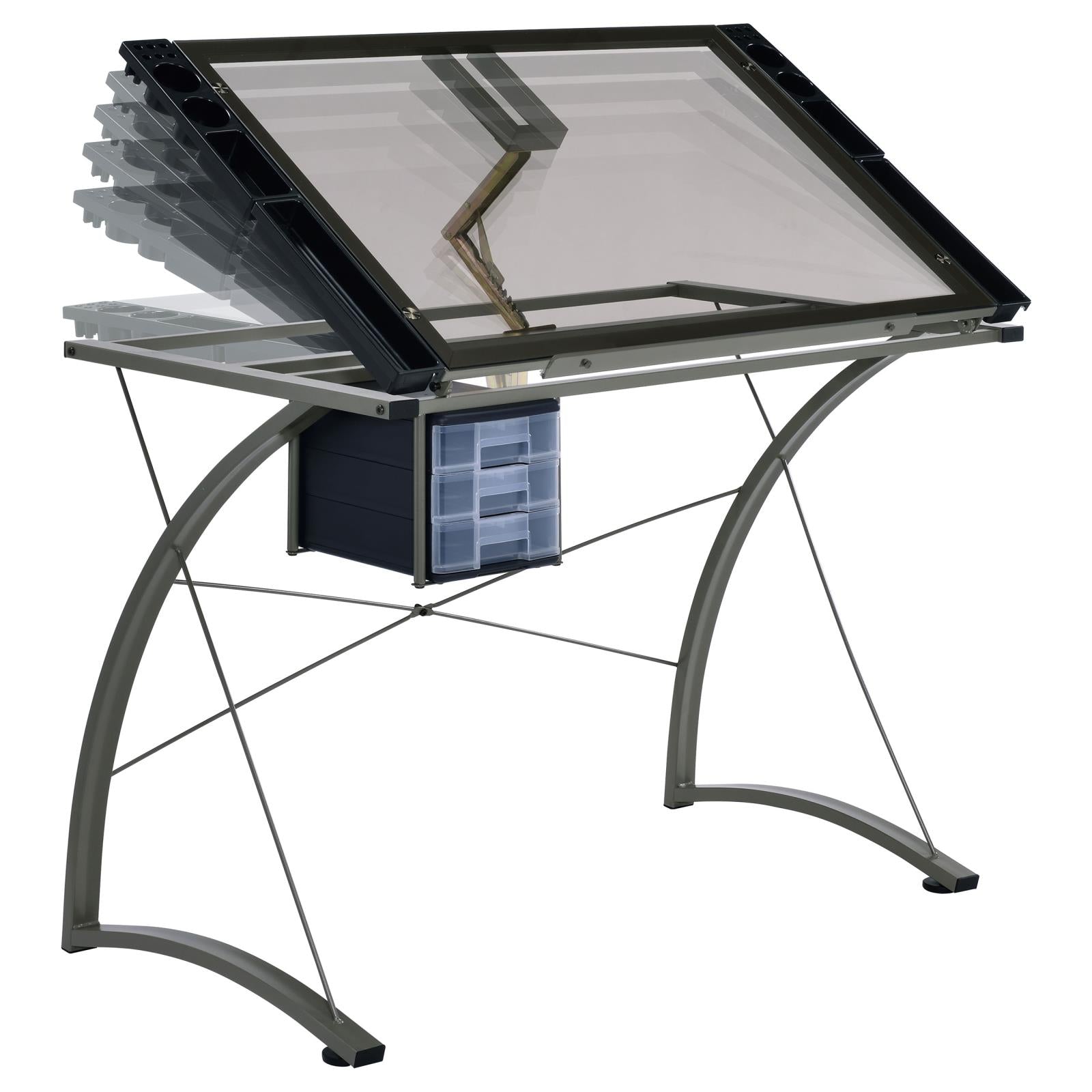 Melo Champagne 3-Drawer Drafting Desk - 800986 - Luna Furniture - Dallas Store