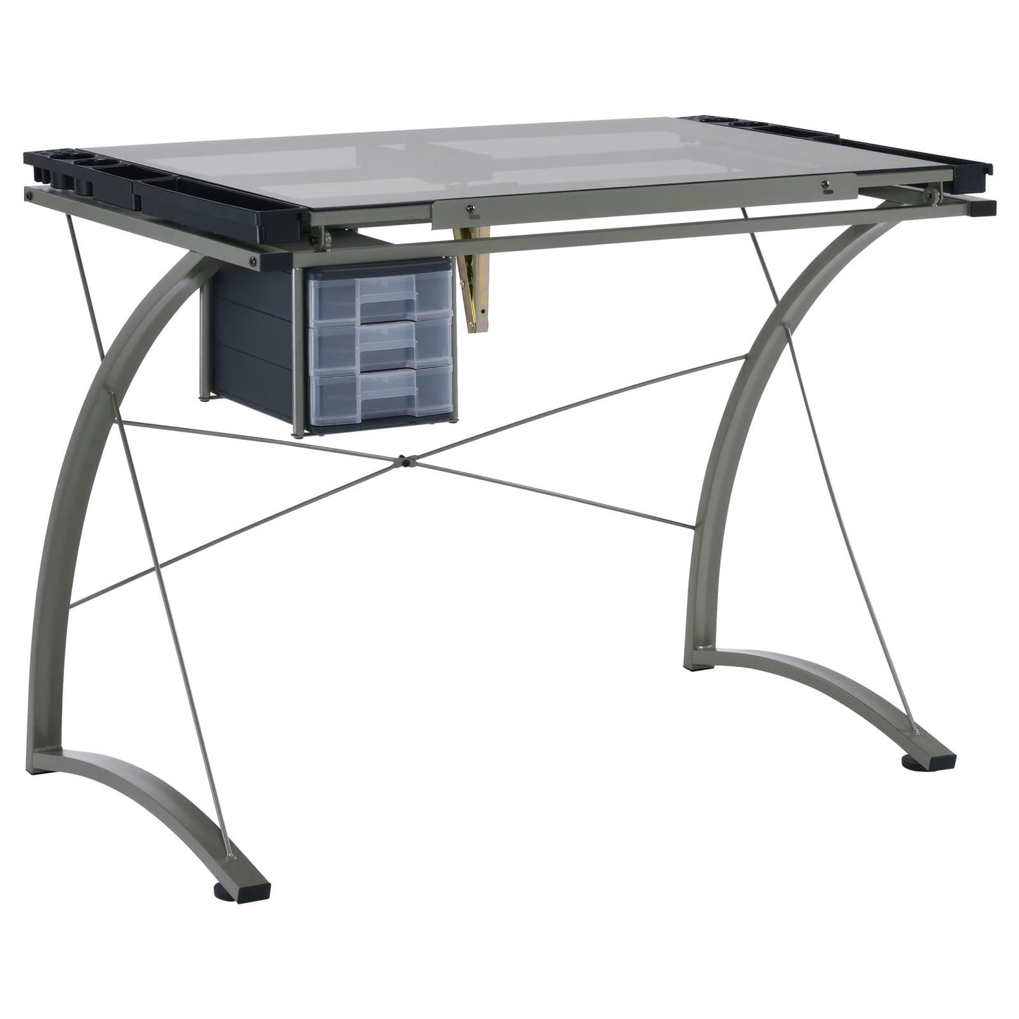 Melo Champagne 3-Drawer Drafting Desk - 800986 - Luna Furniture - Dallas Store