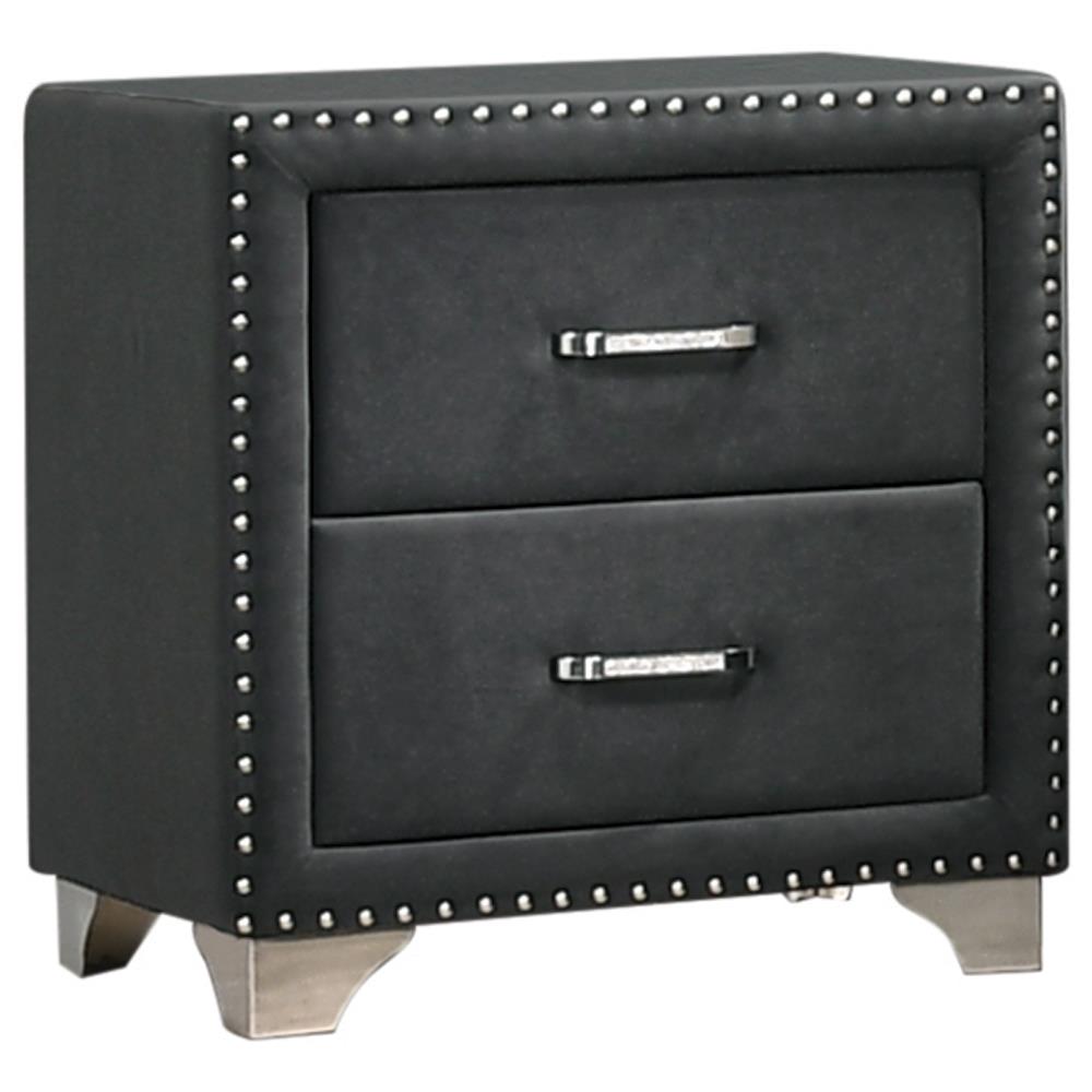 Melody 2-Drawer Upholstered Nightstand Gray - 223382 - Luna Furniture - Dallas Store