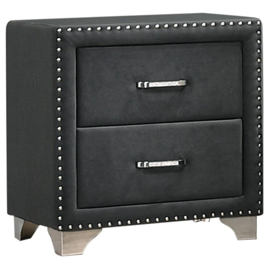 Melody 2-Drawer Upholstered Nightstand Gray - 223382 - Luna Furniture - Dallas Store