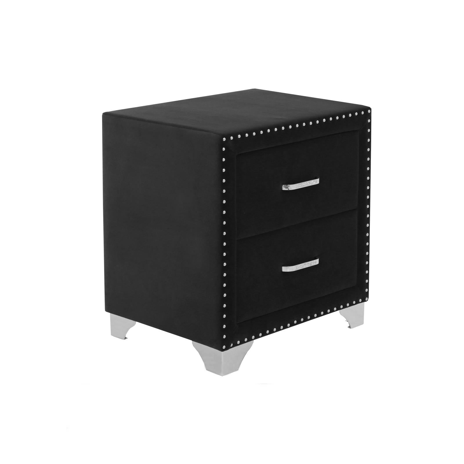 Melody 2-Drawer Upholstered Nightstand Gray - 223382 - Luna Furniture - Dallas Store