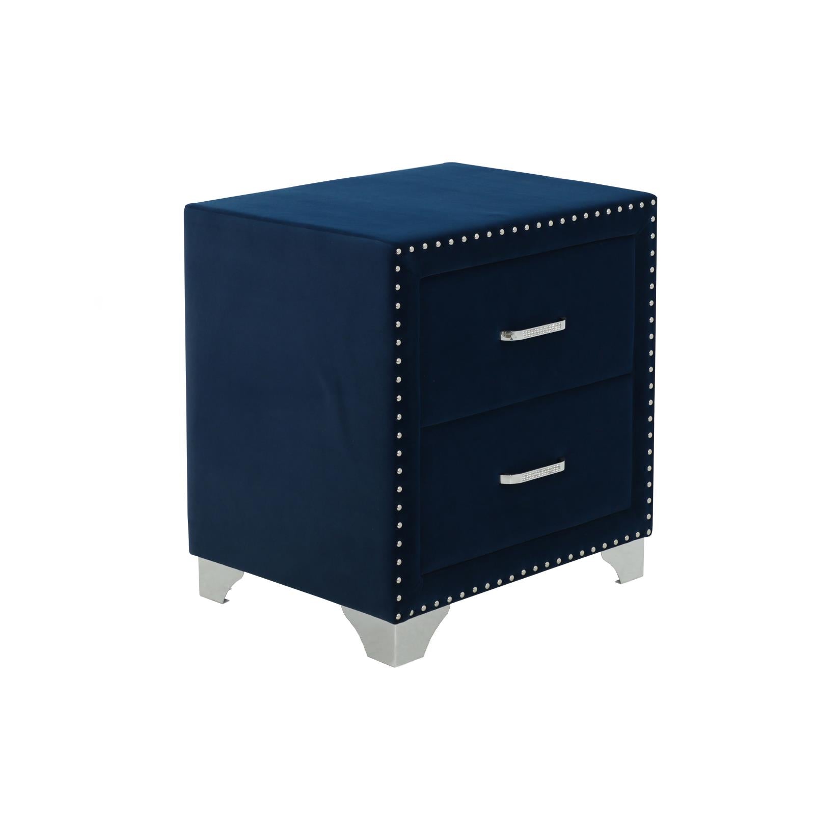 Melody 2-Drawer Upholstered Nightstand Pacific Blue - 223372 - Luna Furniture - Dallas Store