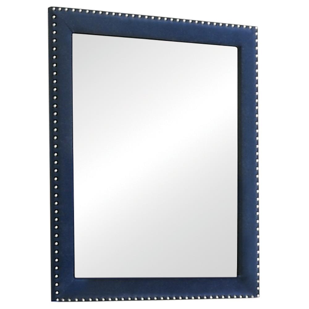 Melody Pacific Blue Rectangular Upholstered Dresser Mirror - 223374 - Luna Furniture - Dallas Store