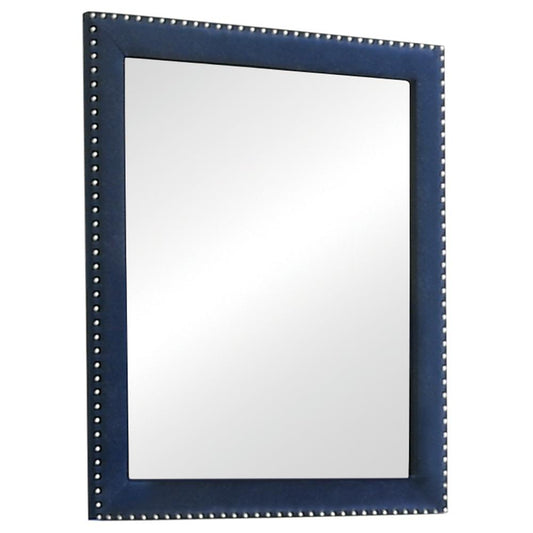 Melody Pacific Blue Rectangular Upholstered Dresser Mirror - 223374 - Luna Furniture - Dallas Store